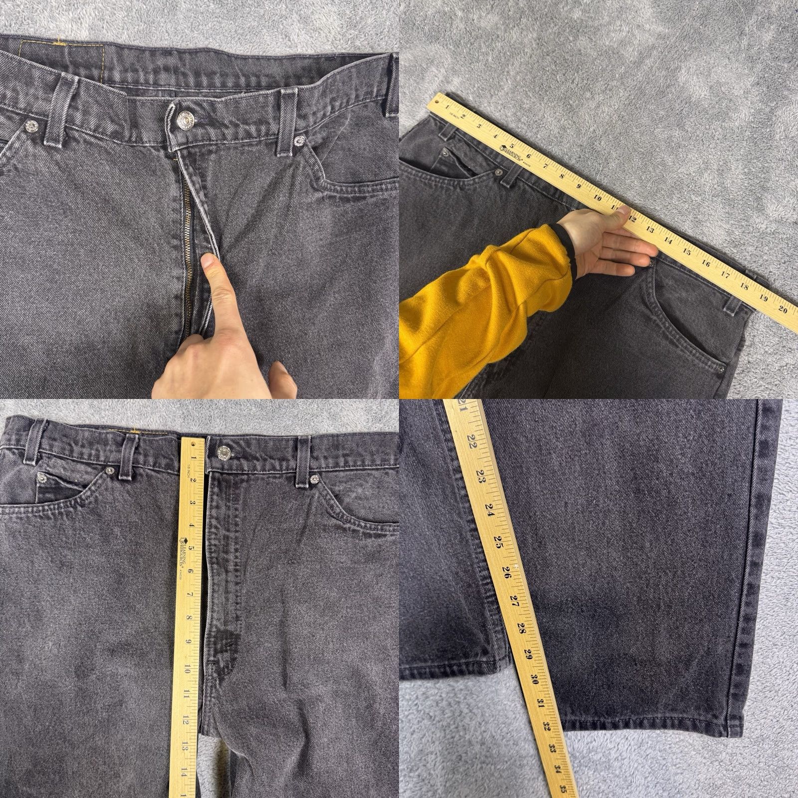 Levi's VINTAGE Levi's 505 Jeans Mens Straight Regular 40x32 Black Charcoal USA 90s Men Size US 40 / EU 56 - 8 Thumbnail
