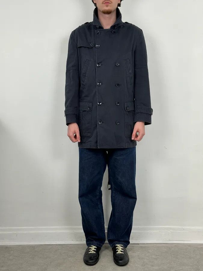 Dolce & Gabbana 2000s Dolce & Gabbana Navy Double-Breasted Cargo Trench Jacket Size US L / EU 52-54 / 3 - 3 Thumbnail