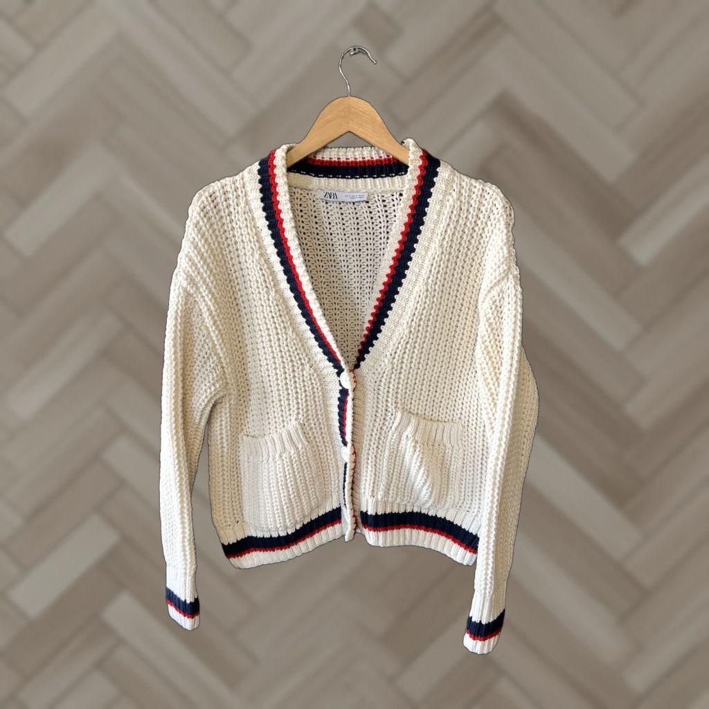 Zara Zara Cardigan Sweater Multicolor Knit Womens Size S Adjusted Pit to Pit 25" Length 23" Size S / US 4 / IT 40 - 1 Thumbnail