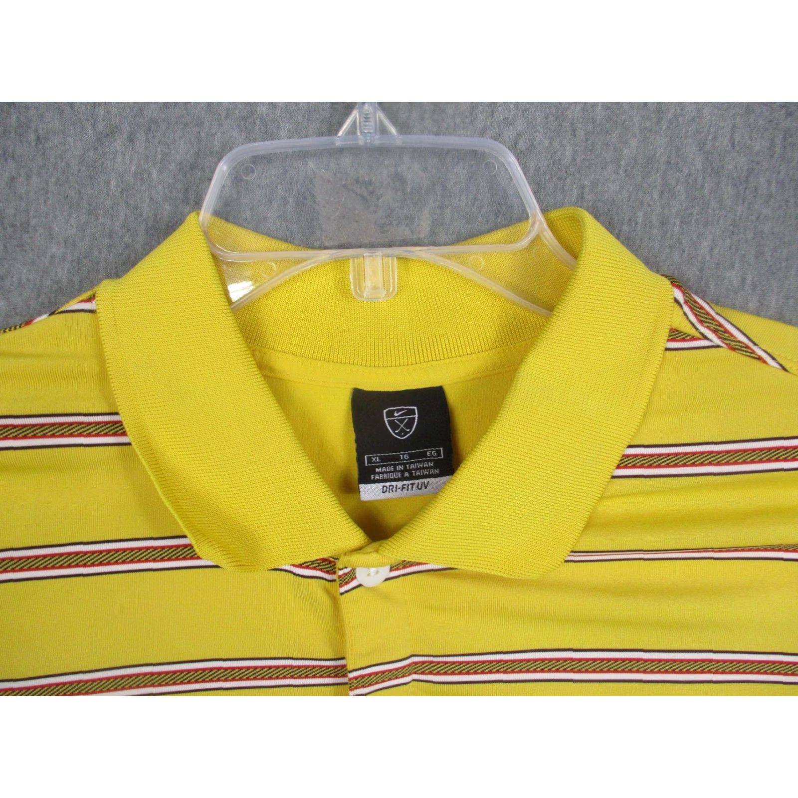 Nike Nike Dri-FIT UV Polo Shirt Mens XL Yellow Stripe Golf Size US XL / EU 56 / 4 - 4 Thumbnail