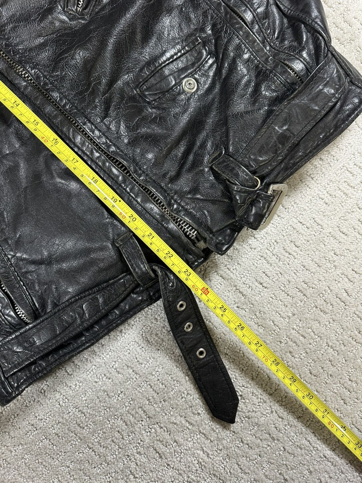 Vintage 70s/80s black leather biker jacket Size US S / EU 44-46 / 1 - 8 Thumbnail