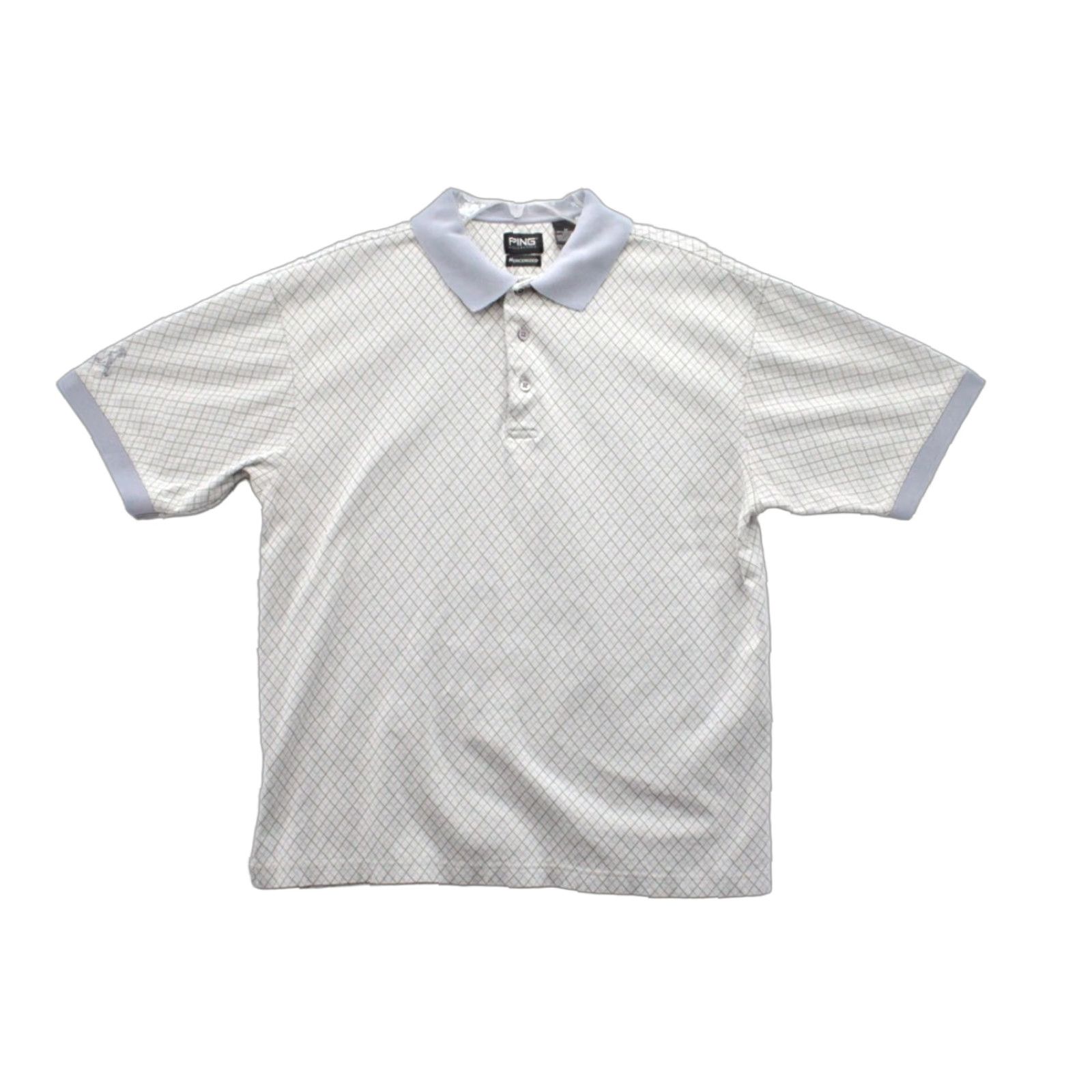 Vintage Ping Polo Shirt Mens Gray 100% Cotton Diamond Logo Short Sleeve Collared Pullover Classic Golf Shirt M Size US M / EU 48-50 / 2 - 1 Thumbnail