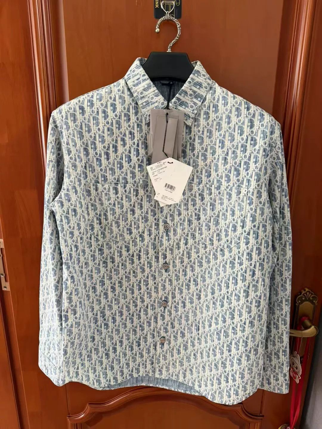 Dior Dior Blue and White Logo Denim Shirt Size US M / EU 48-50 / 2 - 1 Thumbnail