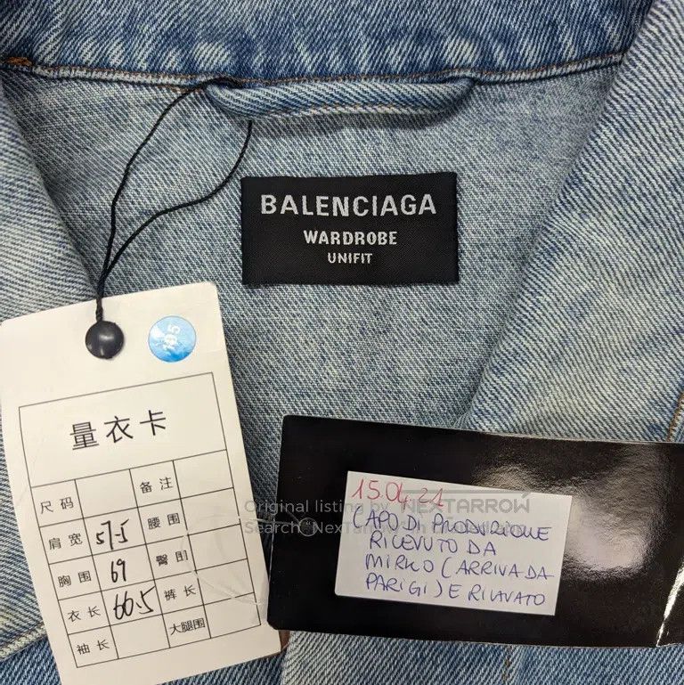 Balenciaga Balenciaga Blue Embroidery Pattern Logo Denim Jacket Size US XS / EU 42 / 0 - 7 Thumbnail