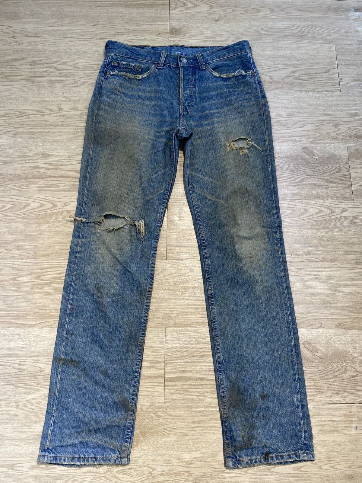 Levi's Levi’s Vintage Distress Rusty Mud Wash Loose Style Jeans Size US 30 / EU 46 - 1 Thumbnail