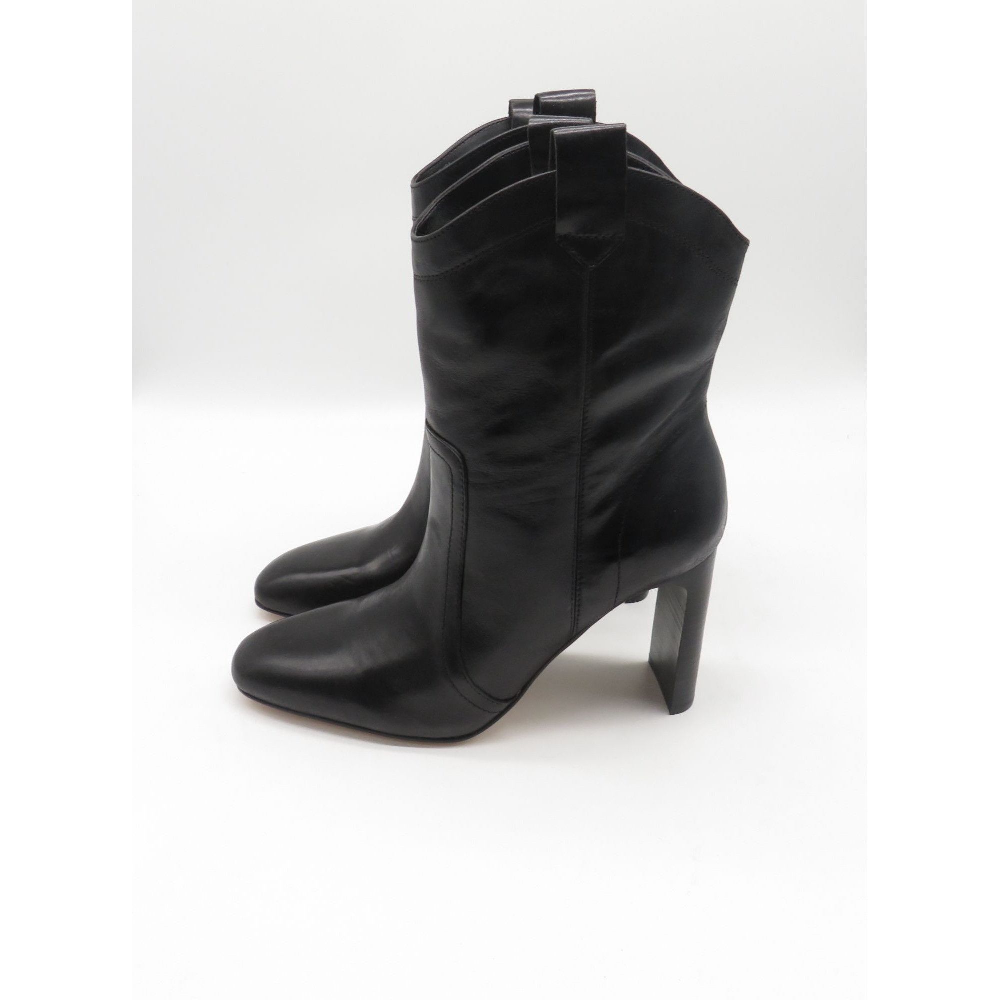 Jessica Simpson Jessica Simpson JS-Xovira Women's Black Leather Ankle Boots Size US 7.5 / IT 37.5 - 5 Thumbnail
