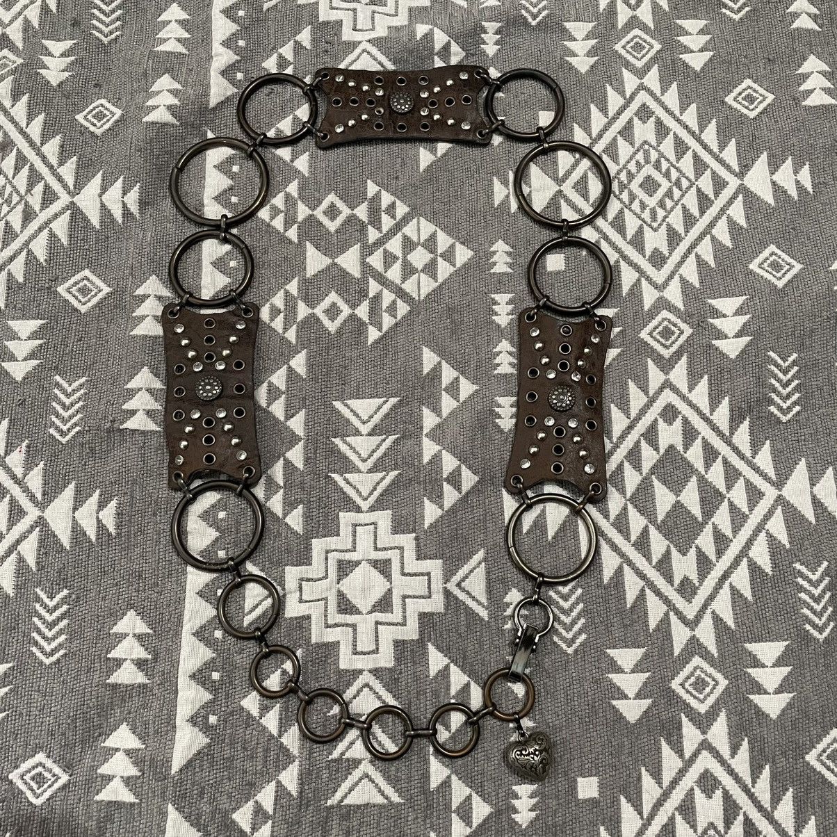 If Six Was Nine 🔥 Y2K Ring studded Rhinestone leather belts Size ONE SIZE - 1 Thumbnail