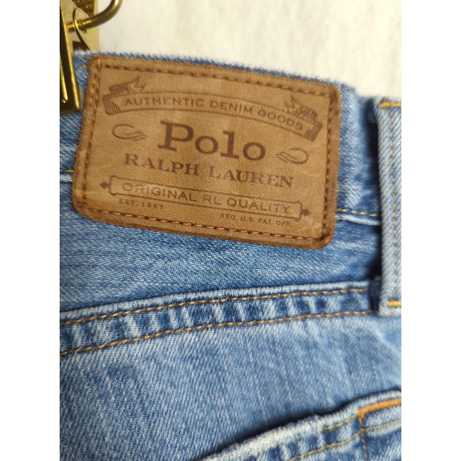 Polo Ralph Lauren Polo Ralph Lauren Hampton Straight Jeans Men 35 x 32 Blue Medium Wash Zip 5-Pocket Design Logo Button Denim Cotton Regular Mid Rise Size US S / EU 44-46 / 1 - 3 Thumbnail
