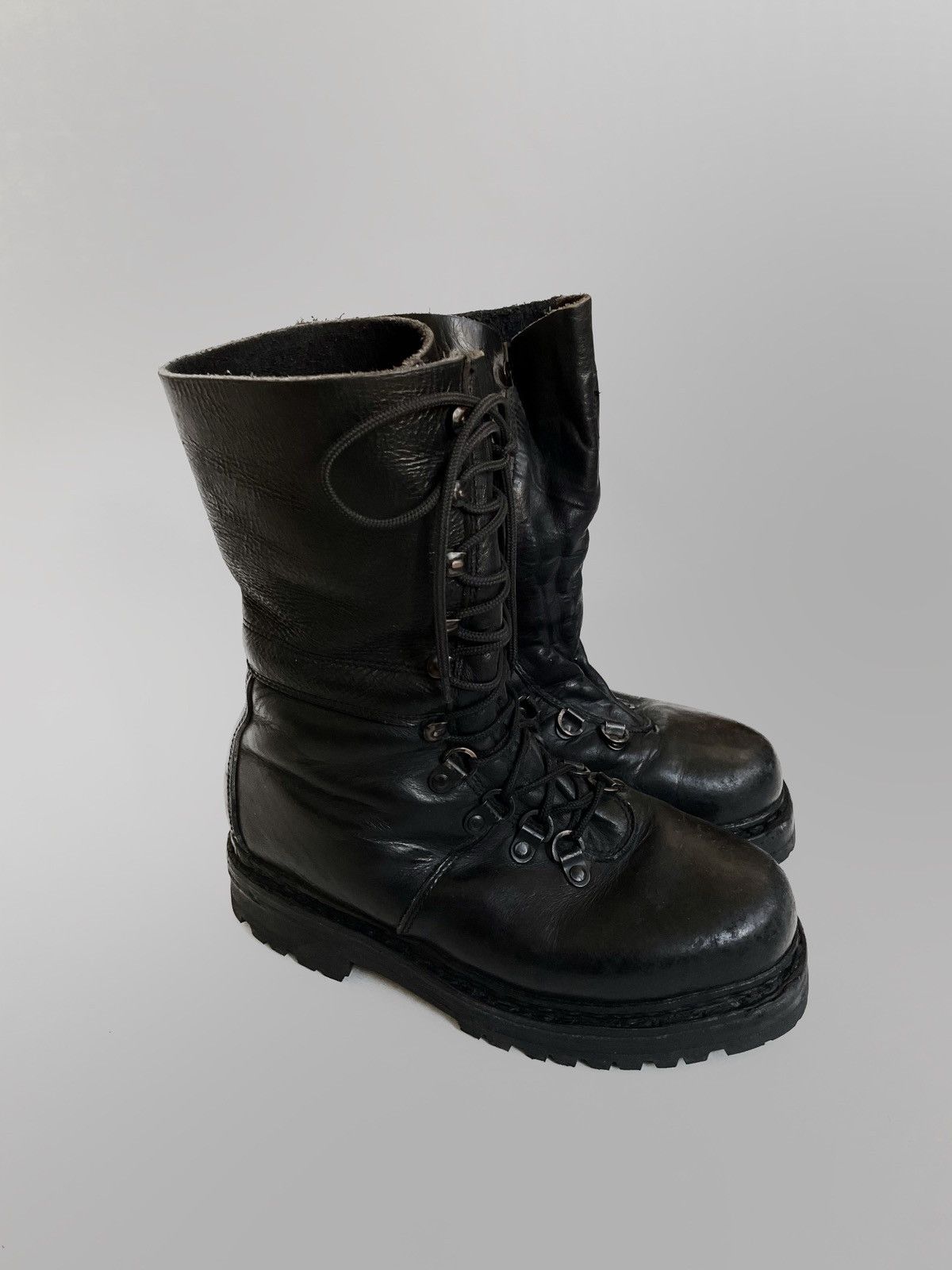 Other Heereseicentum Austrian hard leather boots 90s Size US 6.5 / EU 39-40 - 3 Thumbnail