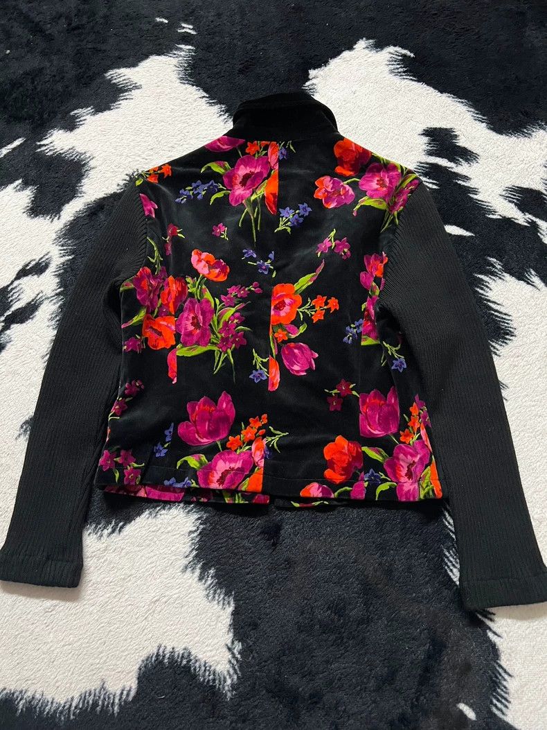 Kenzo KENZO Velvet Flower Patchwork Knit Sleeve Zip-Up Jacket Size XS / US 0-2 / IT 36-38 - 6 Thumbnail