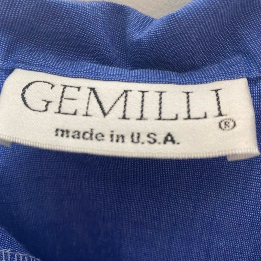 Gemelli Gemilli Medium Blue Button Down Shirt Made in USA Cotton Ble Size M / US 6-8 / IT 42-44 - 4 Thumbnail
