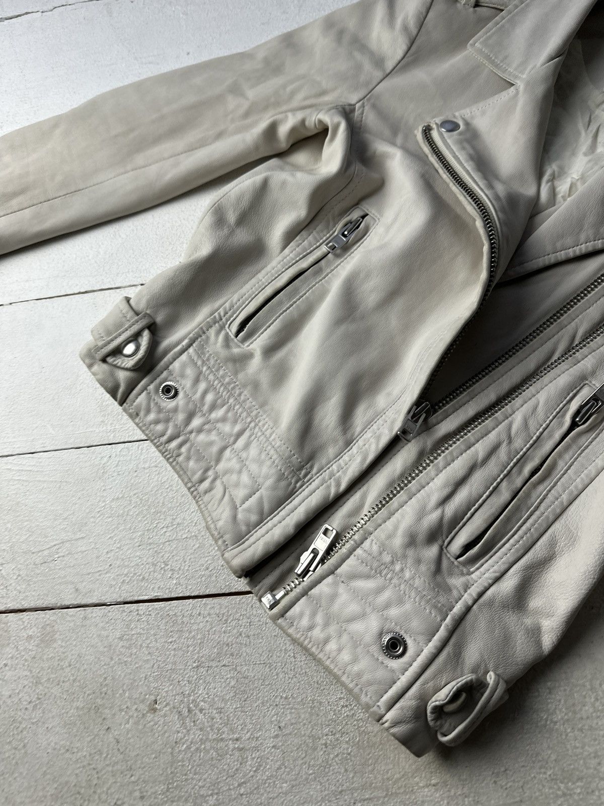 Iro 🚨Y2K RICK OWENS TYPE DIRTY SLIM FIT ZIP LEATHER JACKET Size XS / US 0-2 / IT 36-38 - 4 Thumbnail