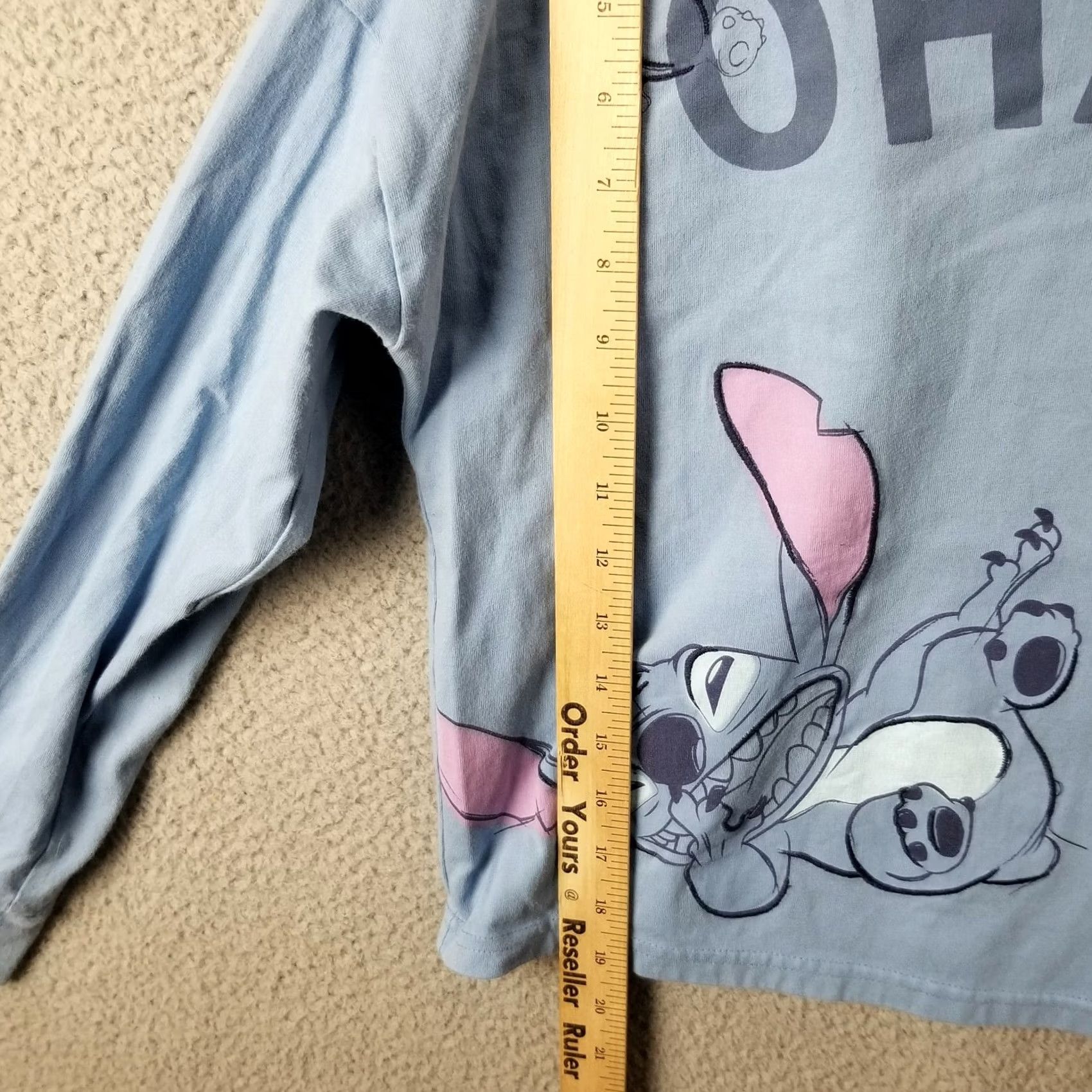 Disney Disney Lilo & Stitch Sweater Shirt Women Small Ohana Forever All Over Graphic Crew Neck Cotton Blend T‑Shirt Blue Ohana Womens S Disney Size S / US 4 / IT 40 - 4 Thumbnail