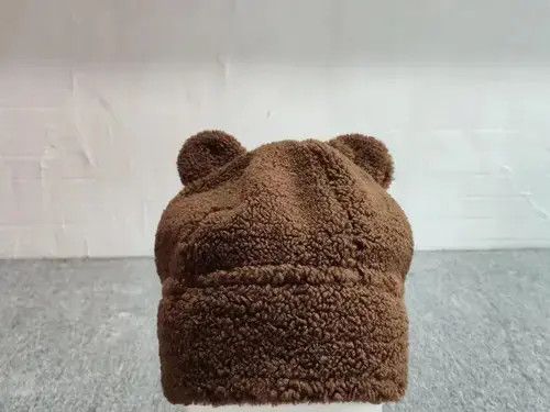 Other Bear Ears Fleece Beanie Hat Brown Color Size S/M Size ONE SIZE - 2 Thumbnail