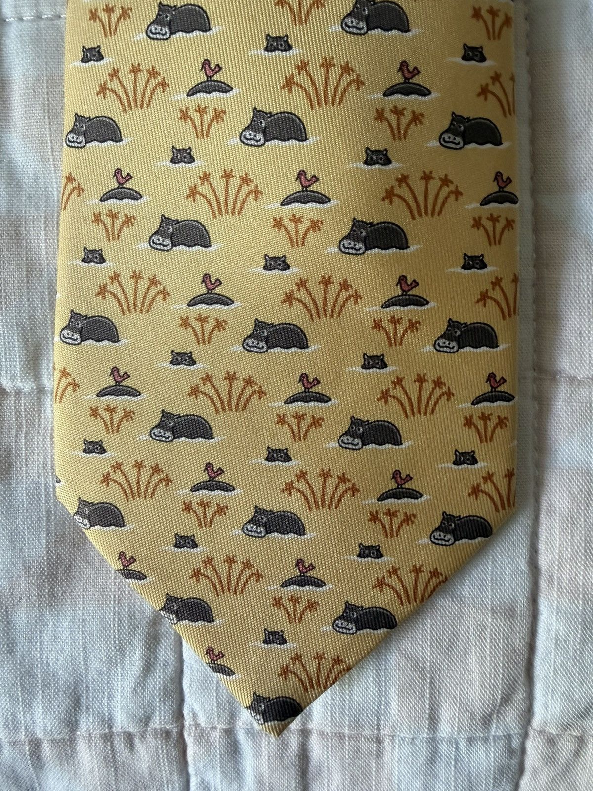 Hermes Hermès Paris Hippo Silk Tie 521 SA Made in France NWT Size ONE SIZE - 2 Thumbnail