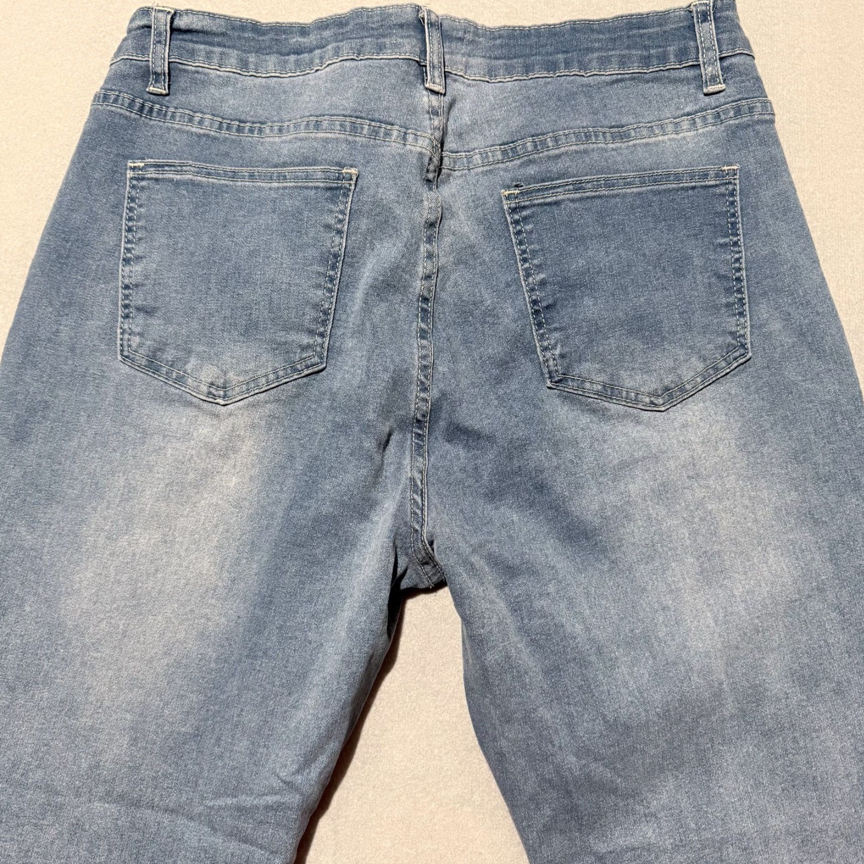 Vintage Bamboo Jeans Women's Blue Denim Stretch Frayed Hem Skinny 18 Cross Patch Heart Style - Jeans Size 40" / US 18 - 4 Thumbnail