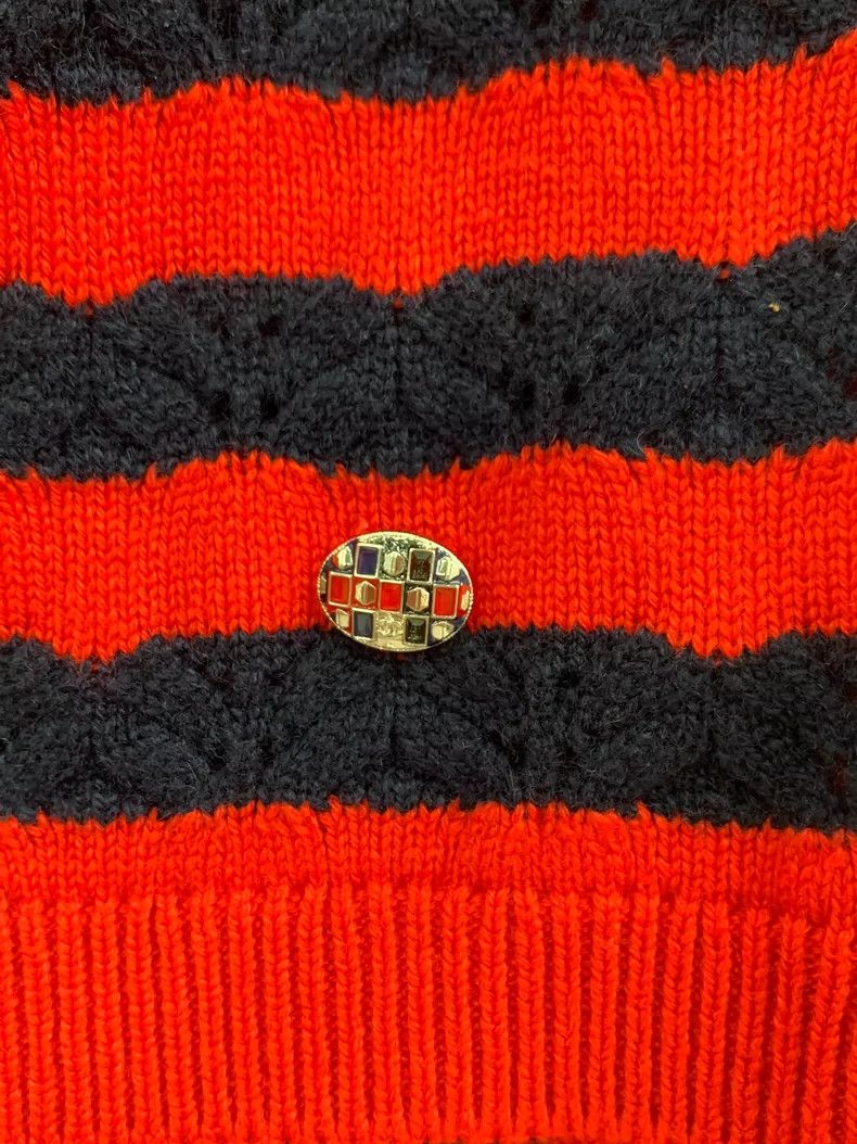Chanel Chanel Red striped knitted short sleeves Size XS / US 0-2 / IT 36-38 - 3 Thumbnail