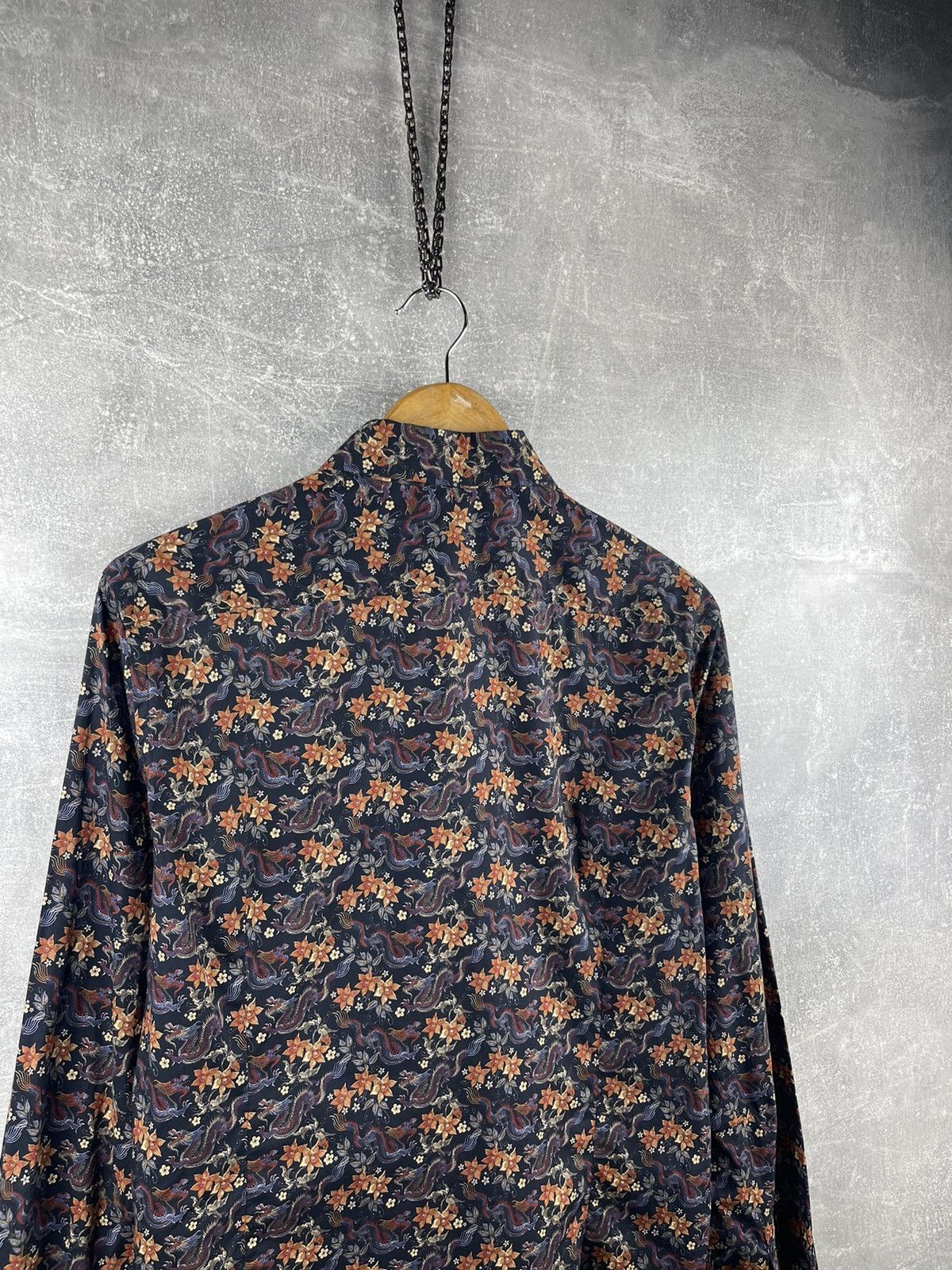 Tintoria Mattei × Vintage Tintaria Mattei Flower Cotton Luxury Slim Shirt Size US XS / EU 42 / 0 - 7 Thumbnail