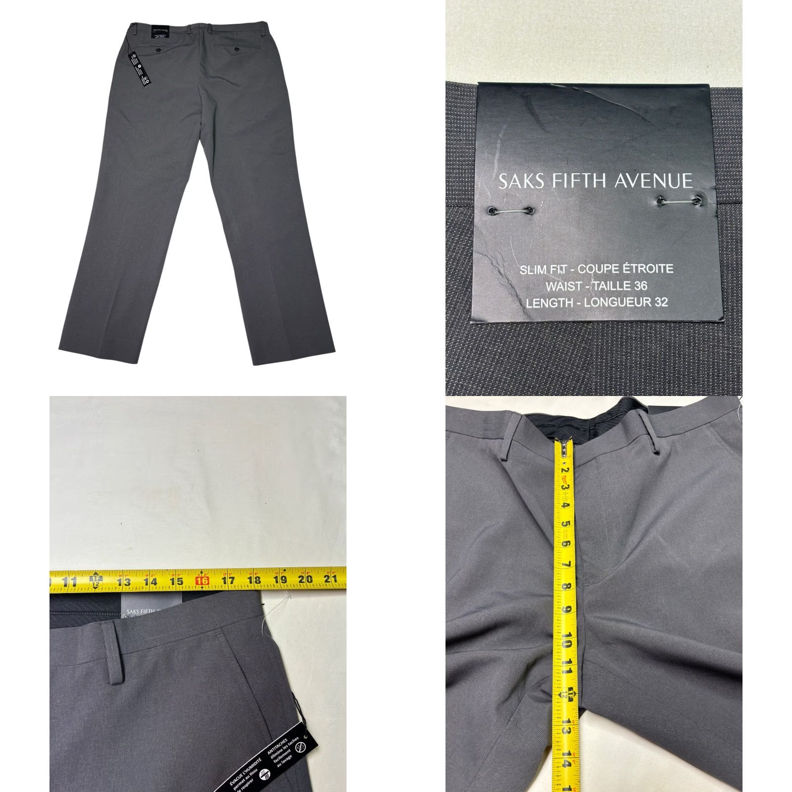Saks Fifth Avenue Saks Fifth Avenue Mens Gray Dress Pants 36x32 Classic Fit Pants Business Casual Formal Workwear Mens Sportswear Size US 36 / EU 52 - 8 Thumbnail