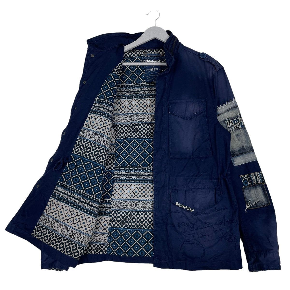 45rpm × Desigual 💥DESIGUAL BORO PATCH NAVY FIELD JACKET Size US M / EU 48-50 / 2 - 9 Thumbnail
