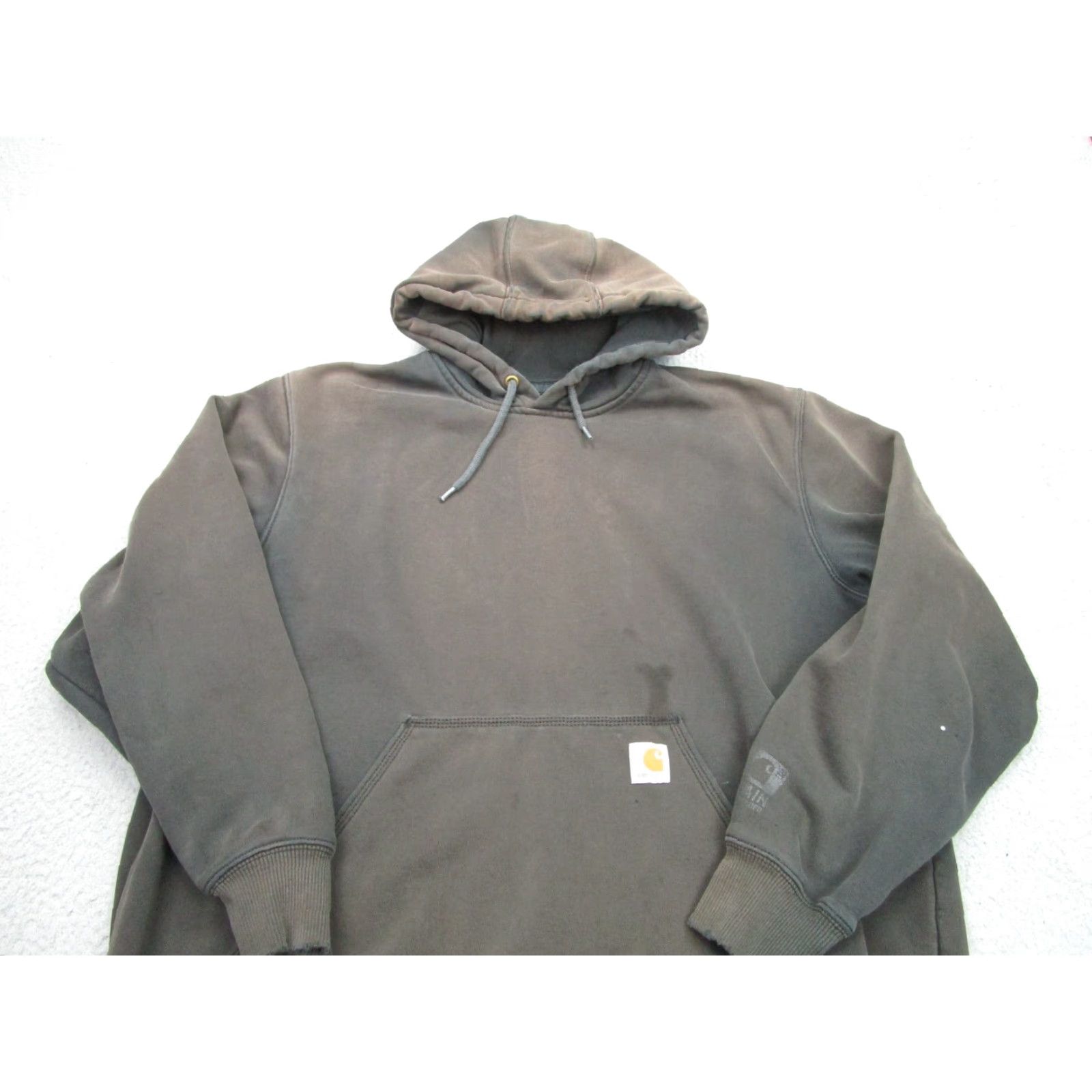 Carhartt Carhartt Hoodie Mens XL Black Distressed Grunge Pullover Sweatshirt Sweat Hoodie Pockets Logo Size US XL / EU 56 / 4 - 2 Thumbnail