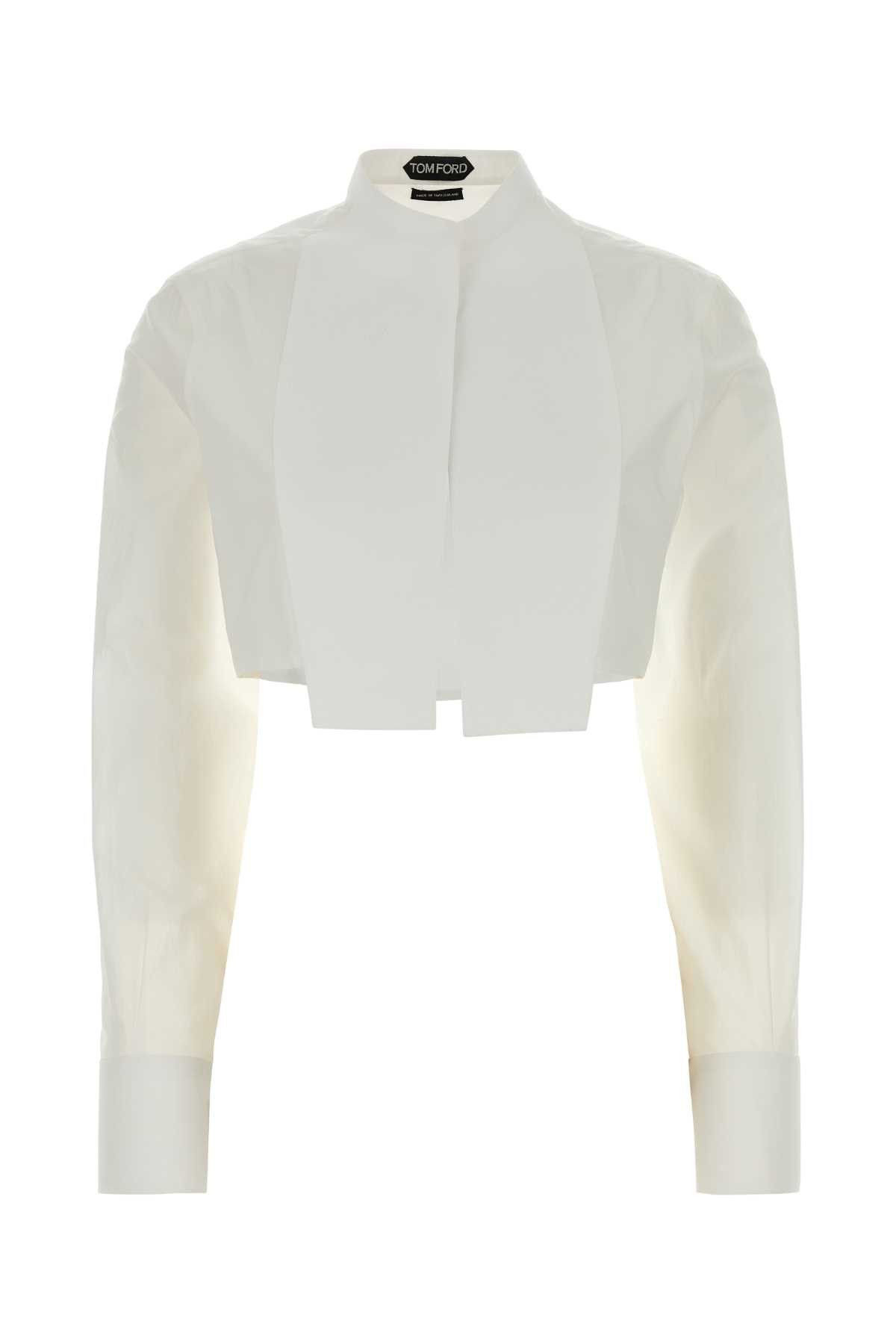 Tom Ford White Poplin Shirt Size S / US 4 / IT 40 - 1 Thumbnail