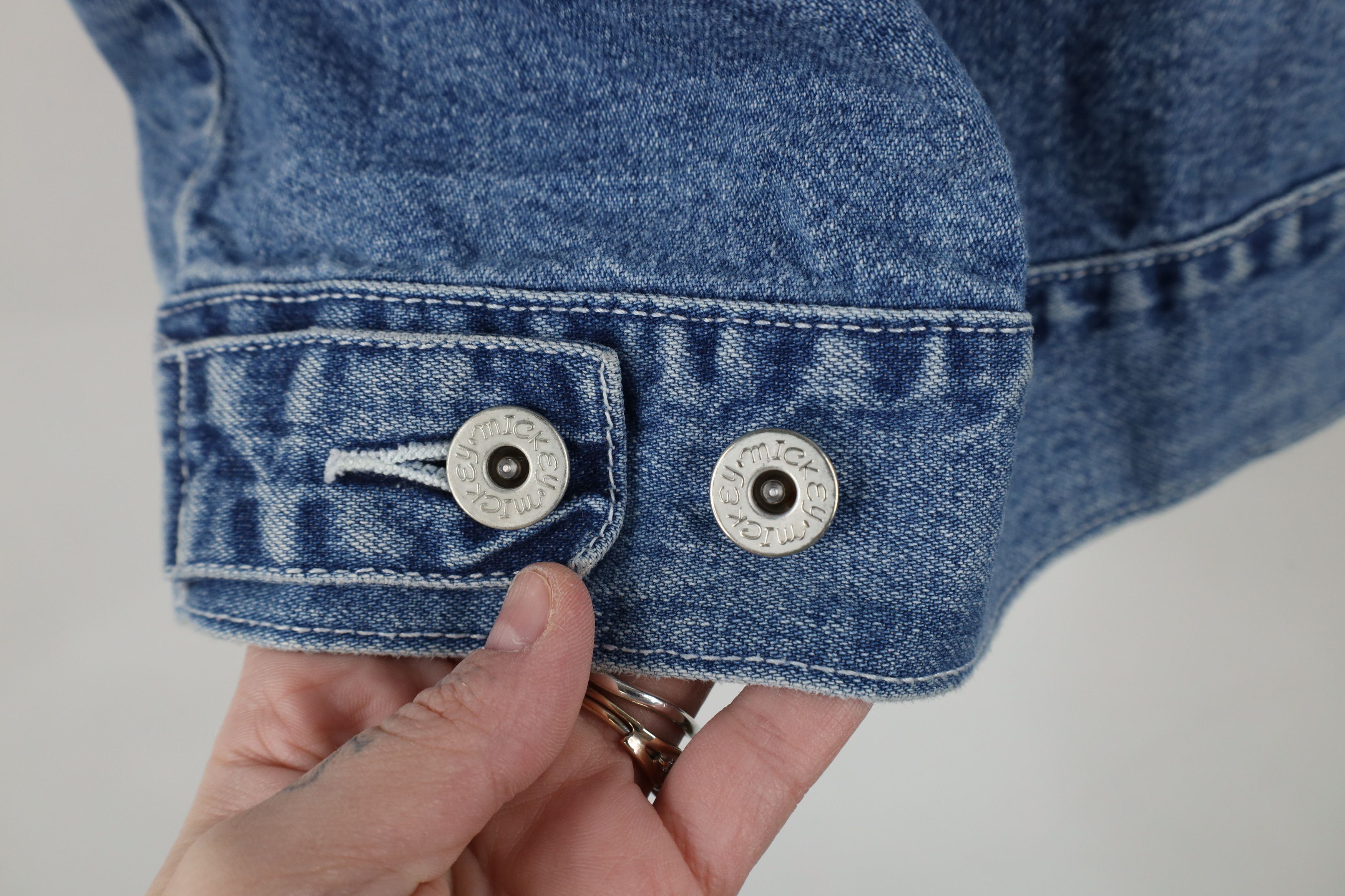 Disney × Vintage Vintage 90s Disney Spell Mickey Mouse Denim Jean Vest Jacket Size M / US 6-8 / IT 42-44 - 10 Thumbnail
