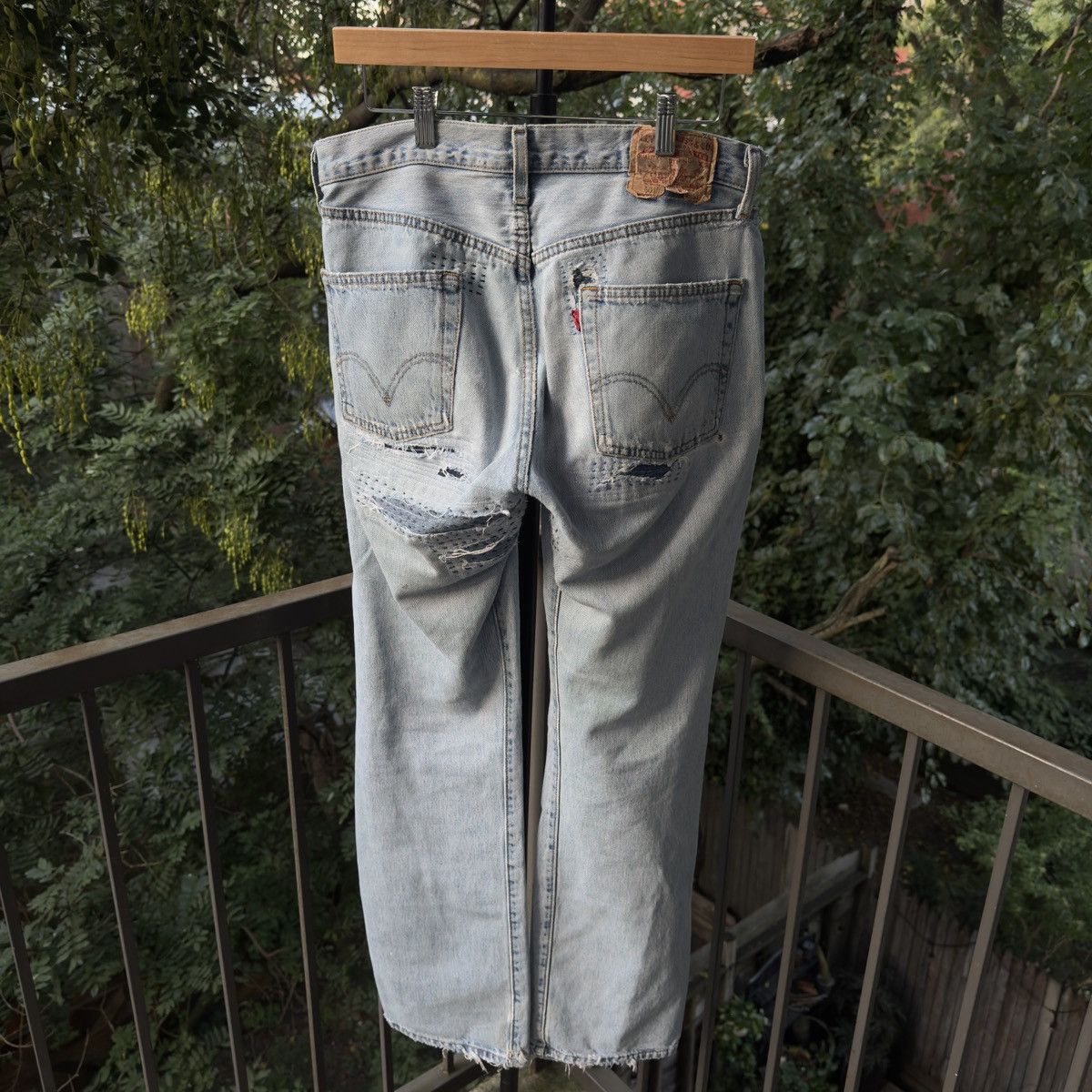 Levi's Levi's 501 Thrashed Faded Repaired Jeans ERD Grunge Chrome Size US 33 - 2 Thumbnail