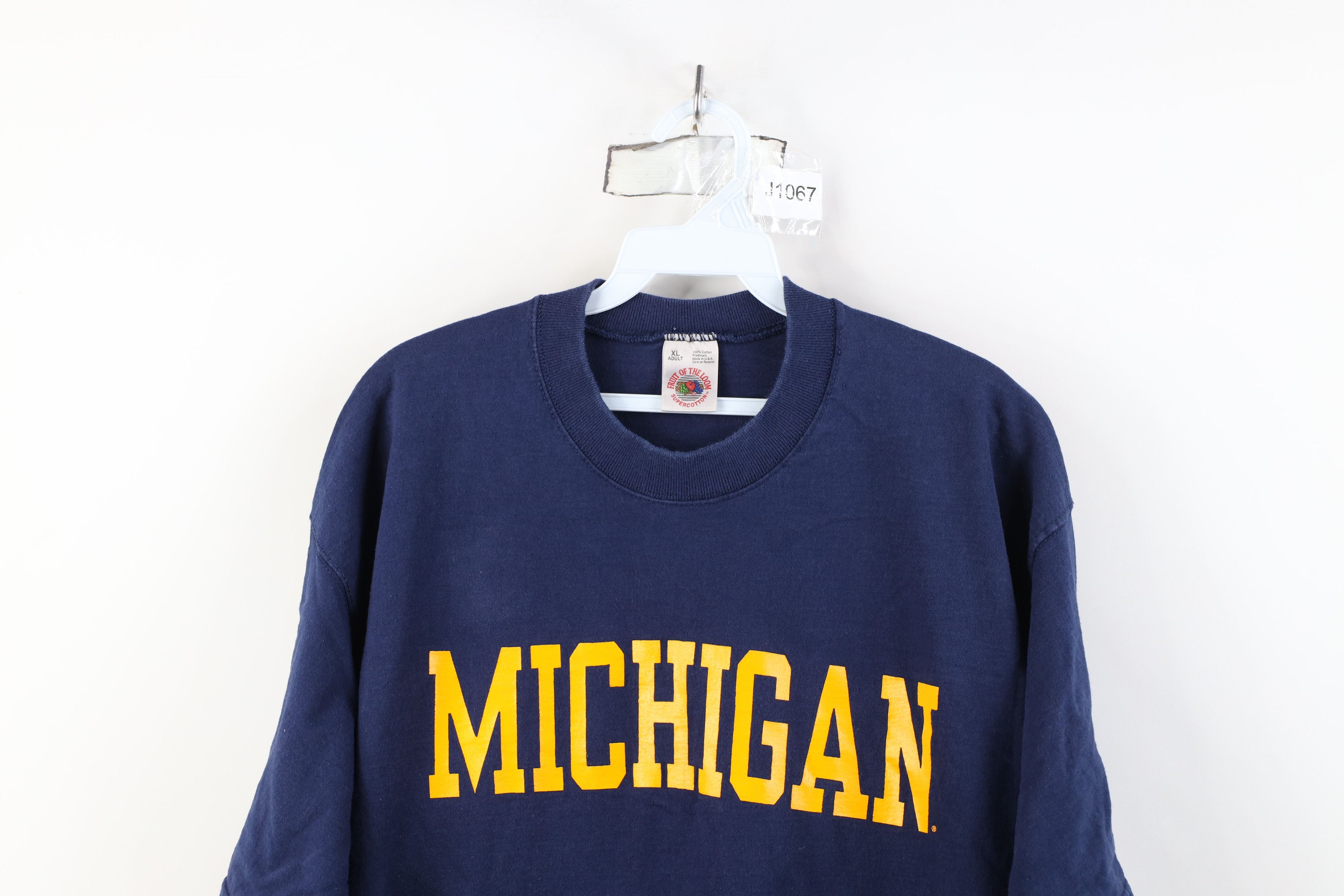 Vintage Vintage 90s University of Michigan Short Sleeve T-Shirt USA Size US XL / EU 56 / 4 - 2 Thumbnail