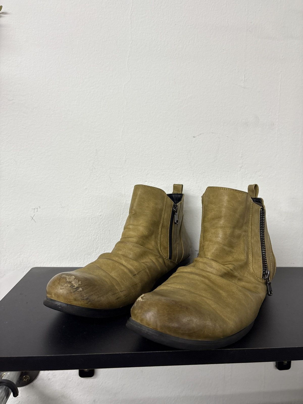 Guidi No Label Side Zip Leather Boots Wrinkle Slouch Boot Size US 11.5 / EU 44-45 - 17 Thumbnail