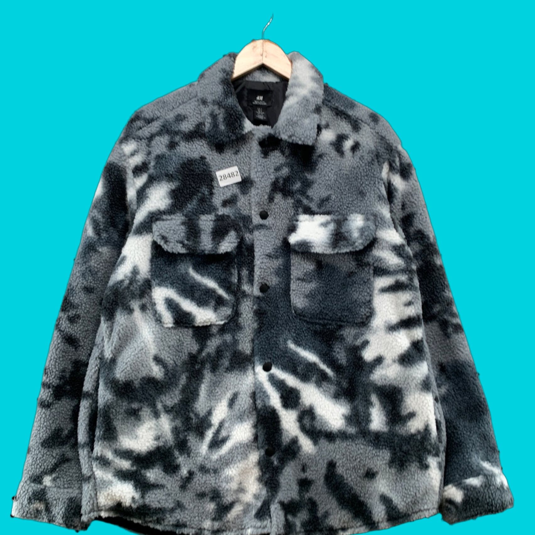 H&M VINTAGE H&M Camouflage Bomber Jacket Adult Small Gray Fleece Deep Pile Snap JAcket 23X29.5 Size US S / EU 44-46 / 1 - 1 Thumbnail