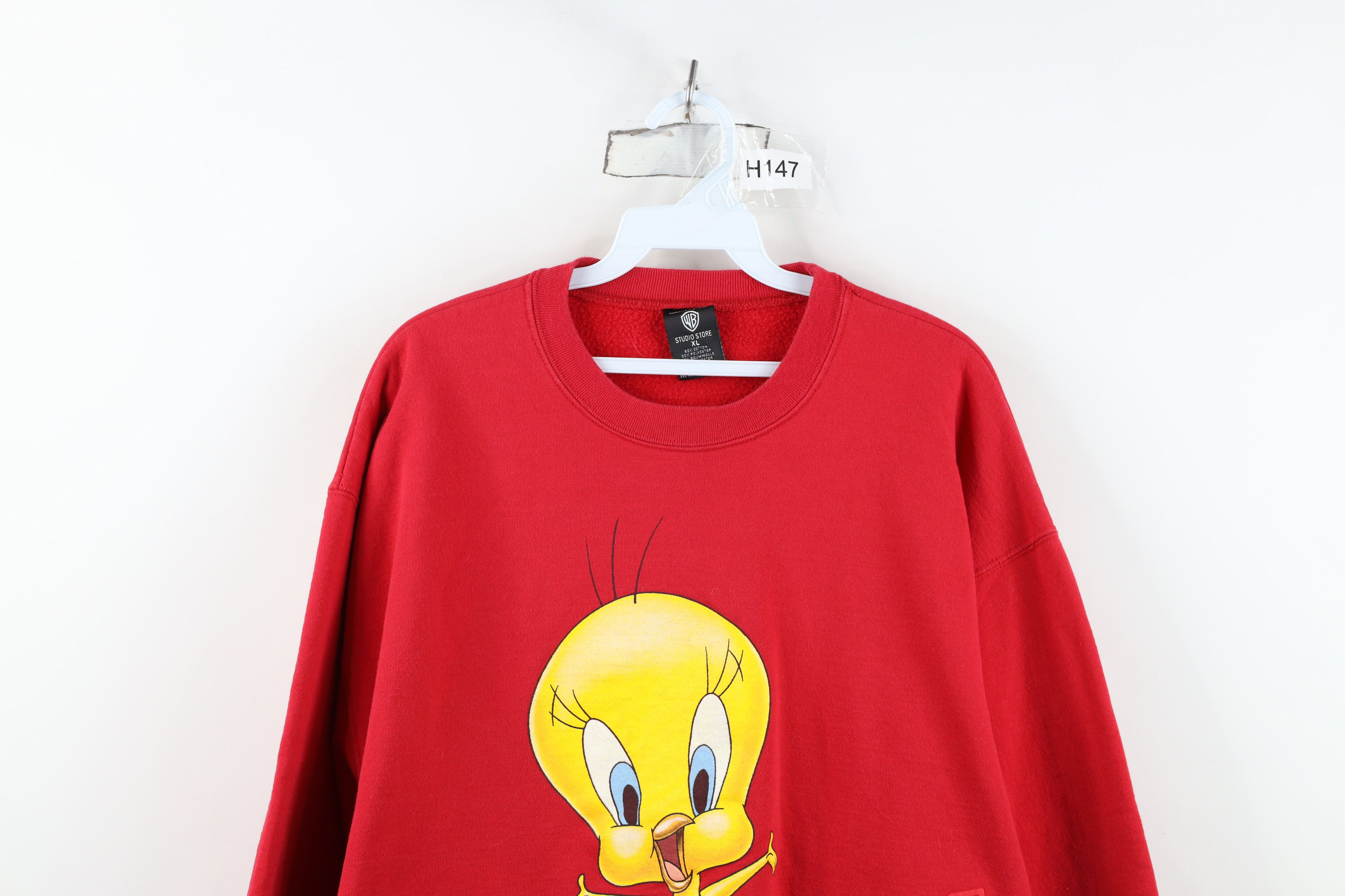 Vintage Vintage 90s Looney Tunes Tweety Bird Sweatshirt Red USA Size XL / US 12-14 / IT 48-50 - 2 Thumbnail