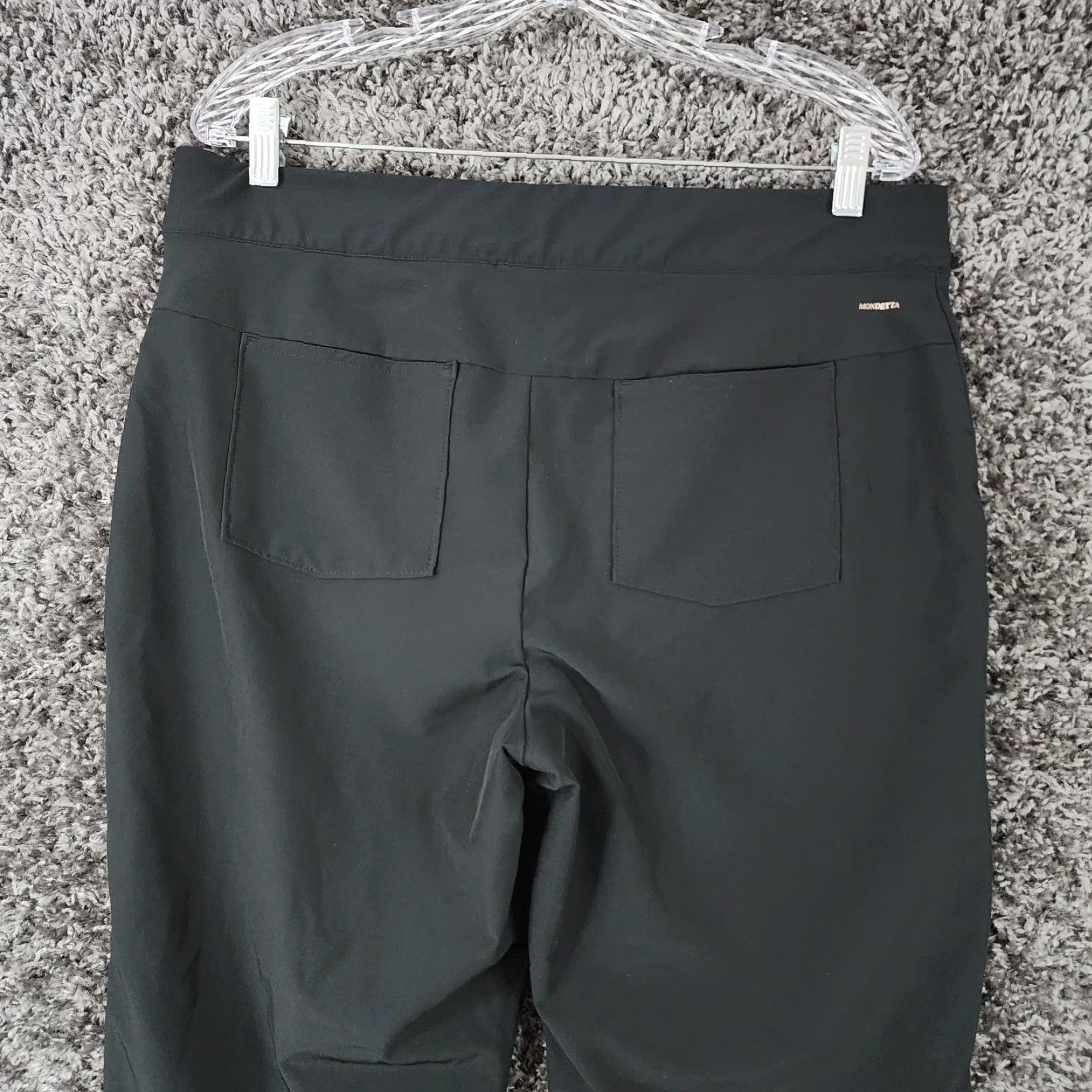 Vintage Mondetta Womens Black Pants Straight Leg Polyester Stretch Size 12 Size 34" / US 12 / IT 48 - 8 Thumbnail
