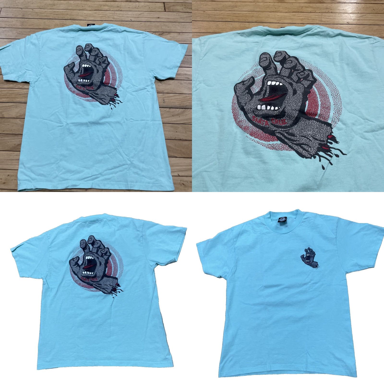 Vintage SANTA CRUZ SKATEBOARDS Shirt Men M Mint Teal HAND EYE Graphic Tee Size US M / EU 48-50 / 2 - 11 Thumbnail