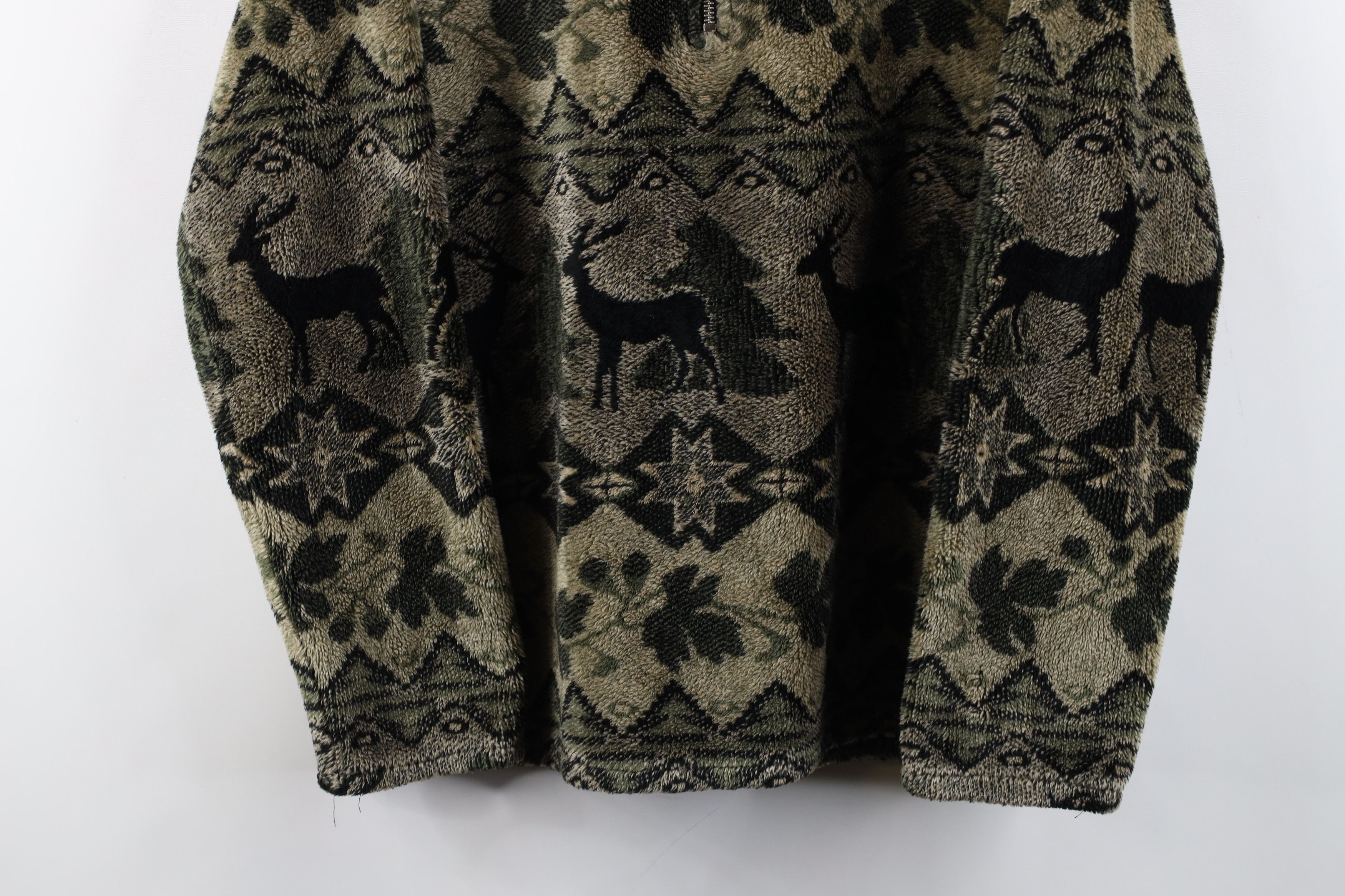Vintage Vintage 90s Streetwear Fair Isle Over Print Fleece Sweater Size US L / EU 52-54 / 3 - 3 Thumbnail