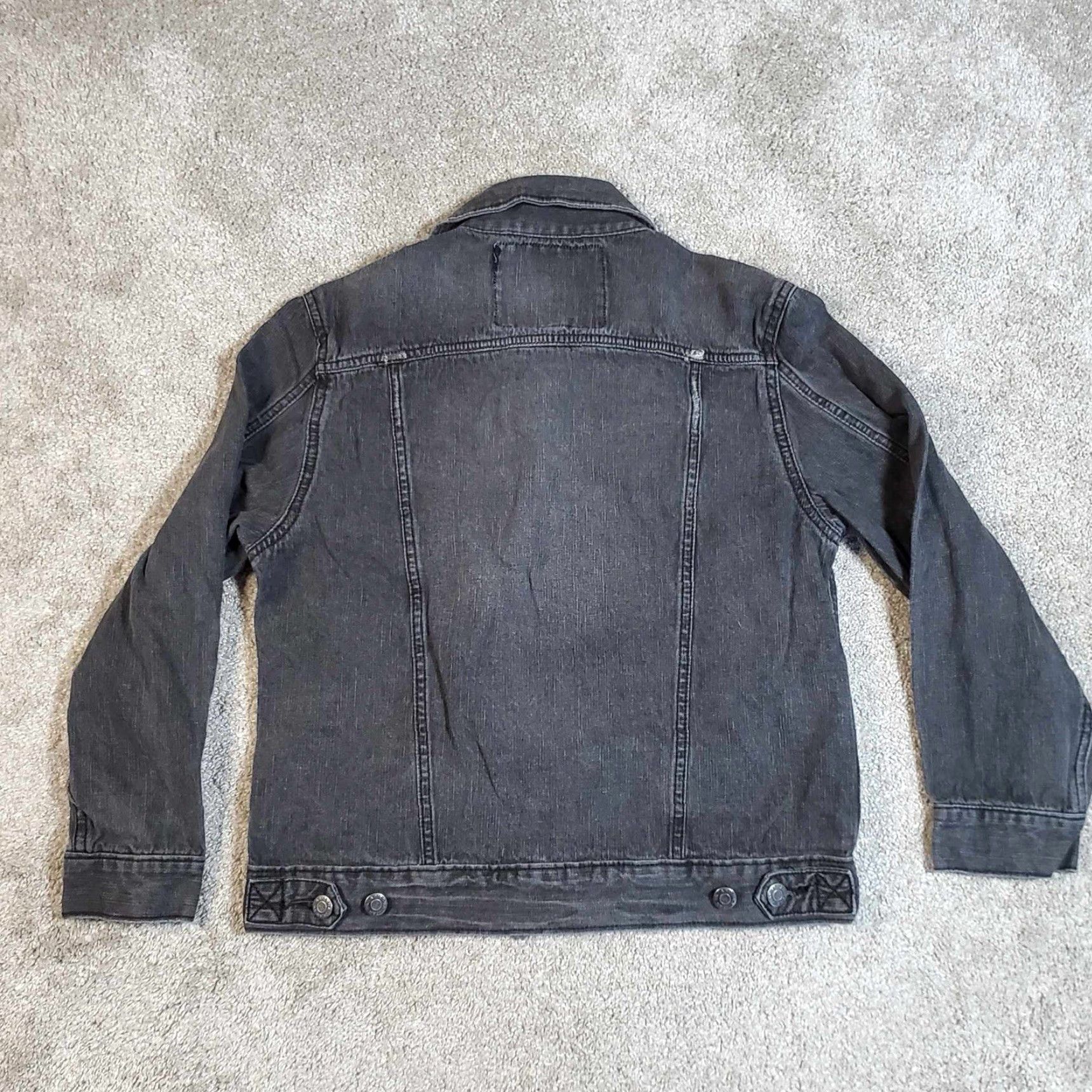Vintage VINTAGE Arizona Jean Blacked Washed Distressed Denim Jacket Womens Size 32" / US 10 / IT 46 - 3 Thumbnail