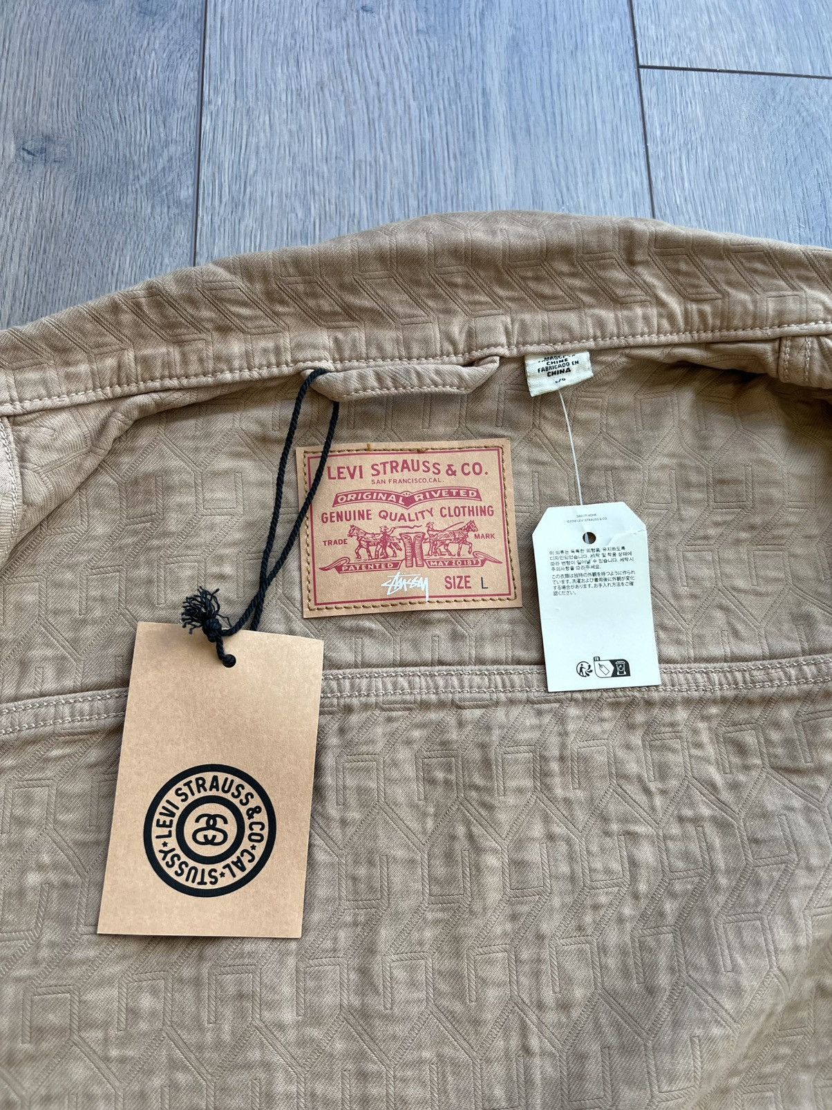 Levi's × Stussy Stussy x Levi’s Jacquard Trucker Jacket Brown Large Size US L / EU 52-54 / 3 - 8 Thumbnail