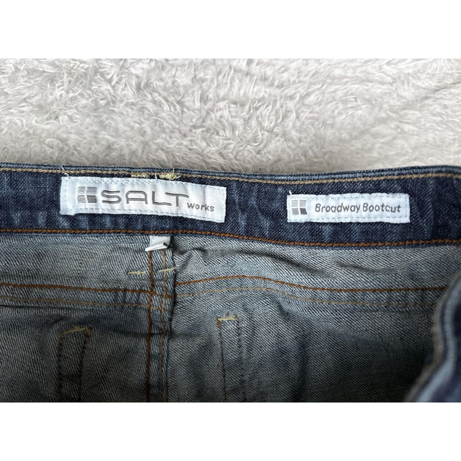Vintage Salt Works Broadway Jeans 27x32 Blue Denim Bootcut Low Rise Stretch Casual 90s Bohemian Women Size 27" / US 4 / IT 40 - 6 Thumbnail