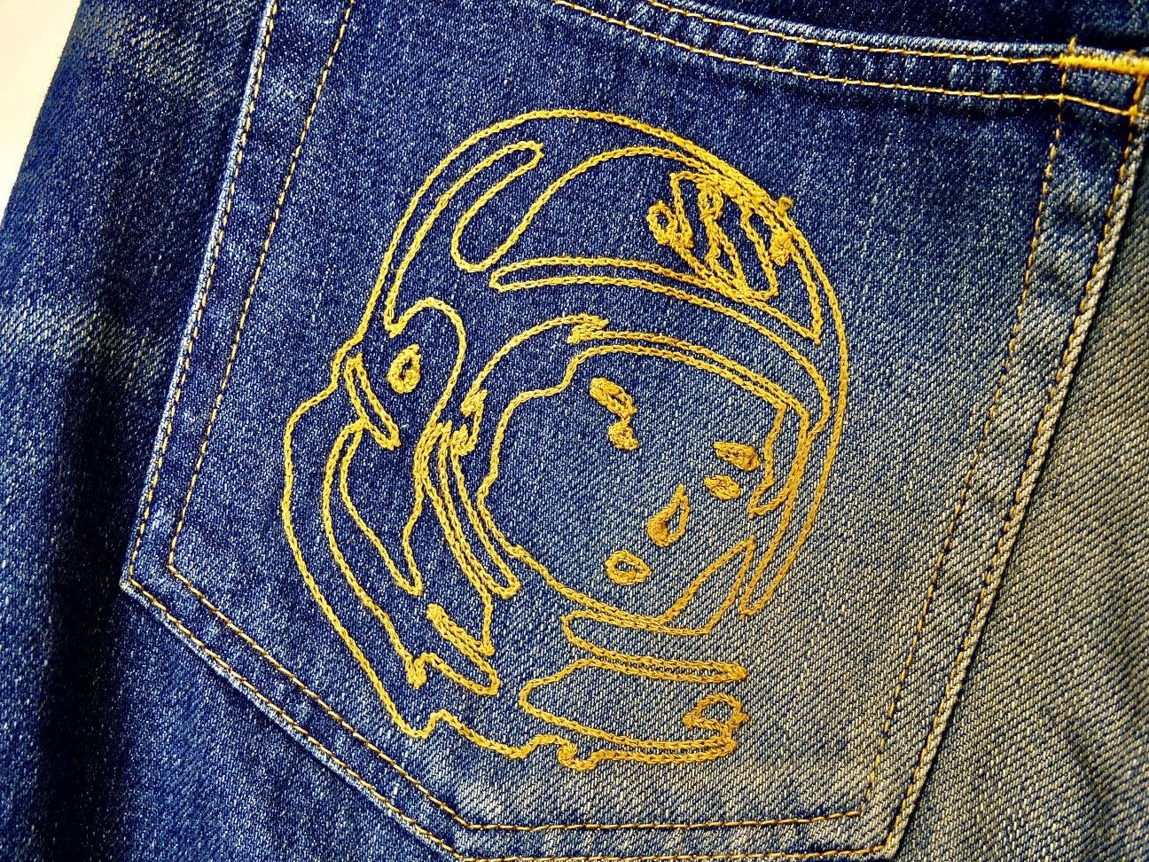 Billionaire Boys Club 2000s OG Japan Made BBC Astronaut Head Embroidery Jeans Size US 33 - 4 Thumbnail