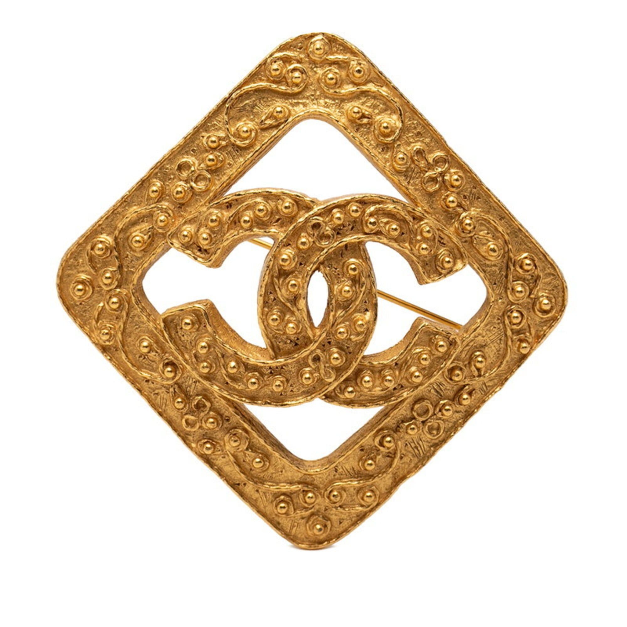 Chanel Chanel Coco Mark Diamond Brooch Vintage Gold Plated Women's CHANEL Size ONE SIZE - 1 Thumbnail