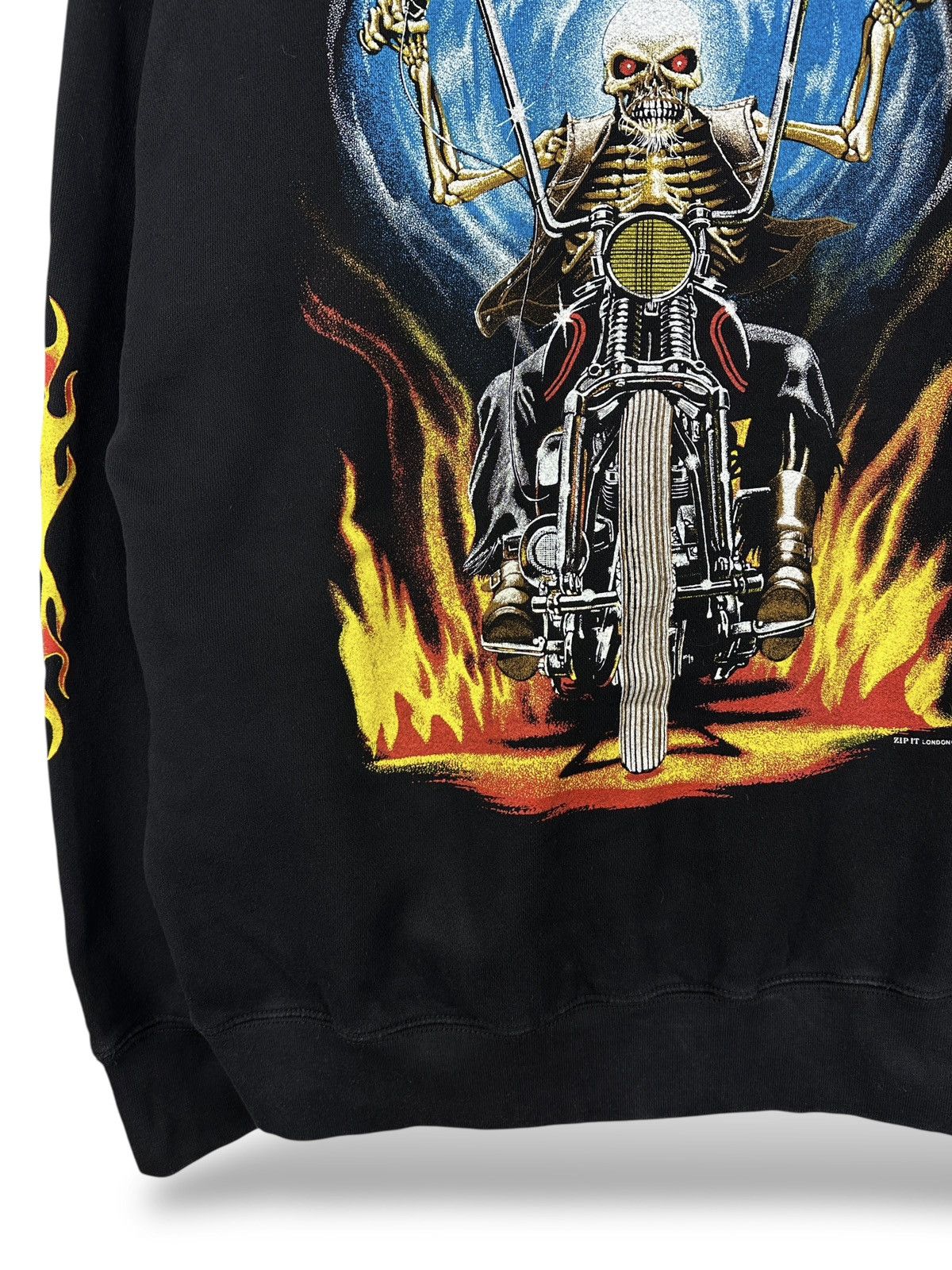 Other Vintage Skull Biker Flame Motorcycle Chopper Graphic Hoodie Size US XL / EU 56 / 4 - 5 Thumbnail