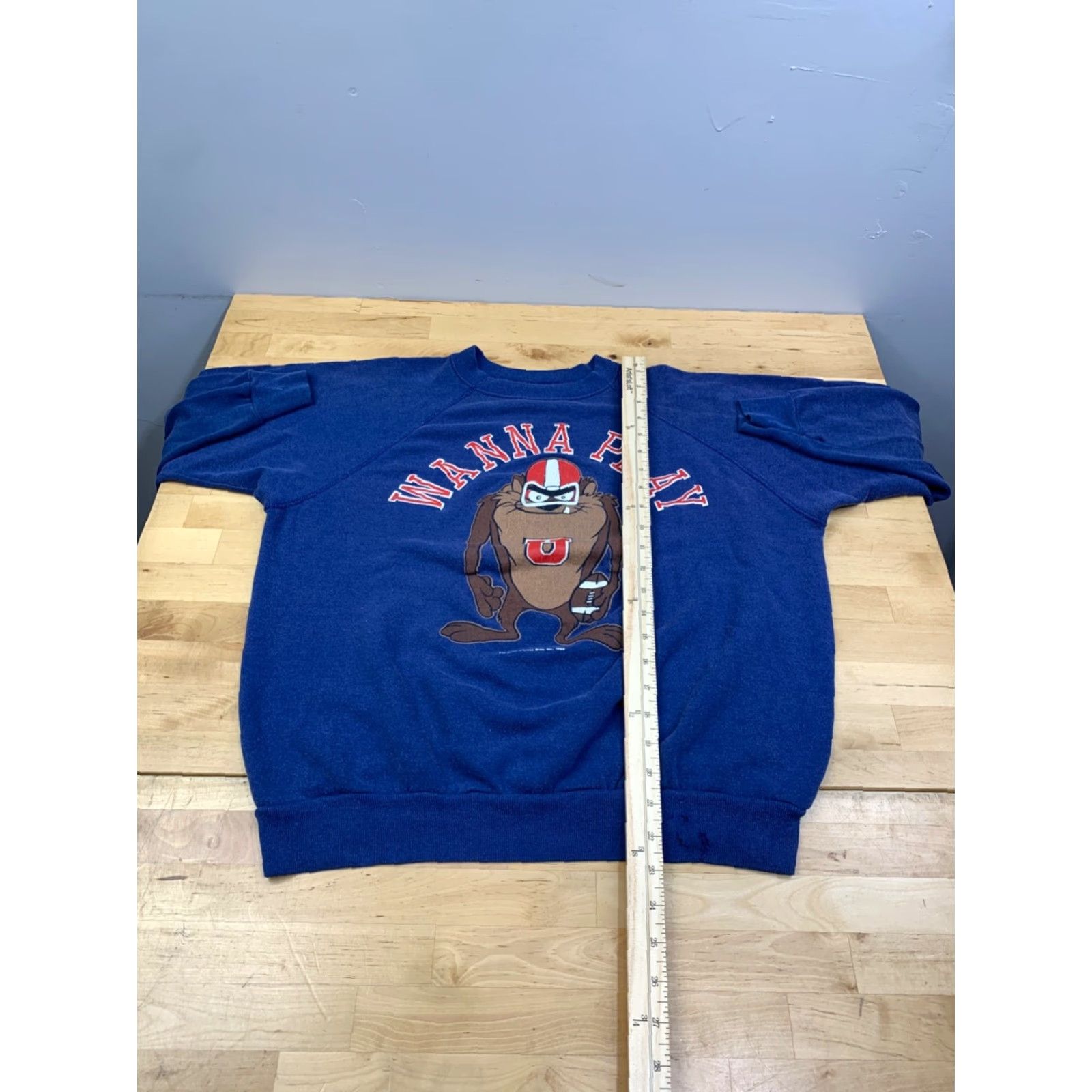Vintage VINTAGE 1966 Utah Utes Sweatshirt Mens L Blue Football 60s Taz Warner Bros College University Sports Pullover Crewneck Size US L / EU 52-54 / 3 - 6 Thumbnail