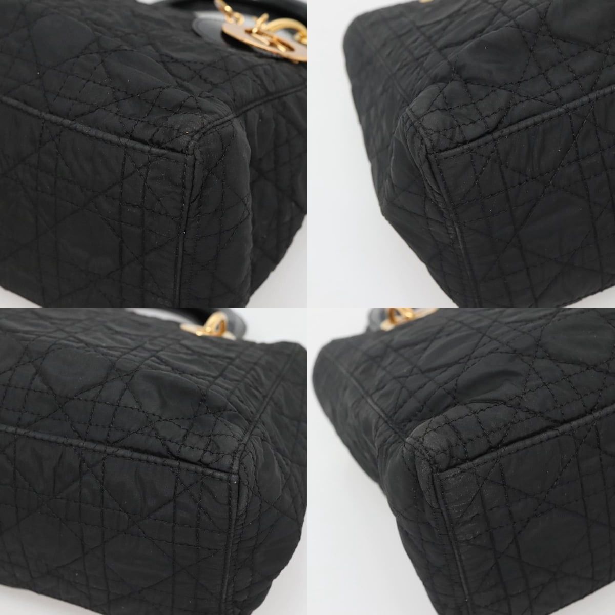 Dior DIOR Canage Hand Bag Nylon Black Gold Size ONE SIZE - 10 Thumbnail