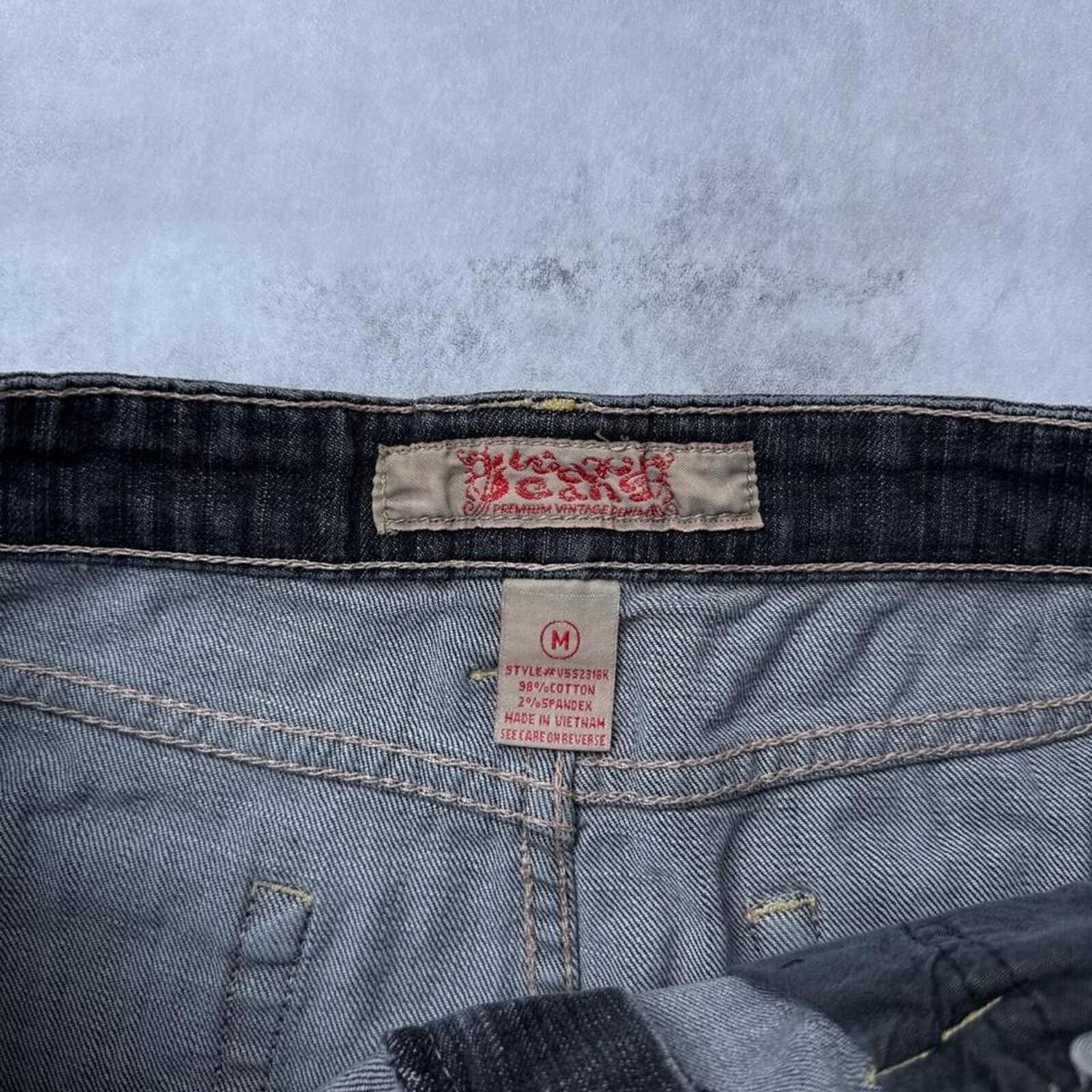 Other Y2K Wax Jeans Black Denim Mini Skirt Size 32" / US 10 / IT 46 - 4 Thumbnail