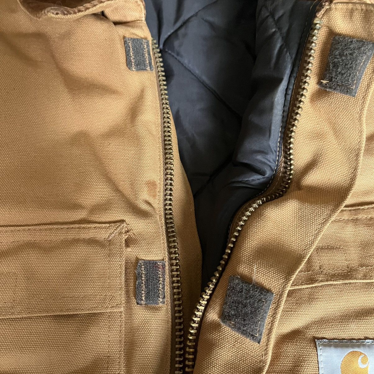 Carhartt × Vintage Vintage 90s Carhartt Tan Quilted Chore Arctic Jacket Canvas Size US XXL / EU 58 / 5 - 12 Thumbnail