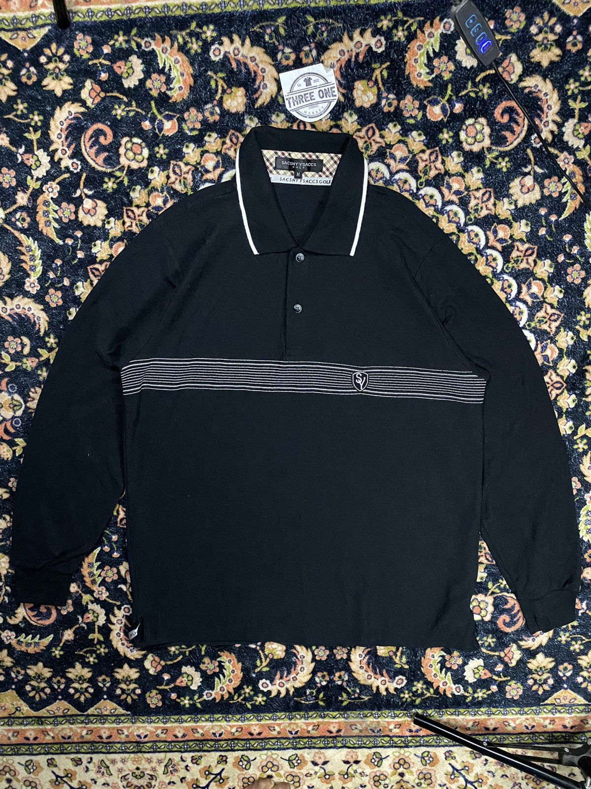 Yohji Yamamoto Sacsny Y’saccs Yohji Yamamoto Black Stripe Polo shirt Size US M / EU 48-50 / 2 - 1 Thumbnail