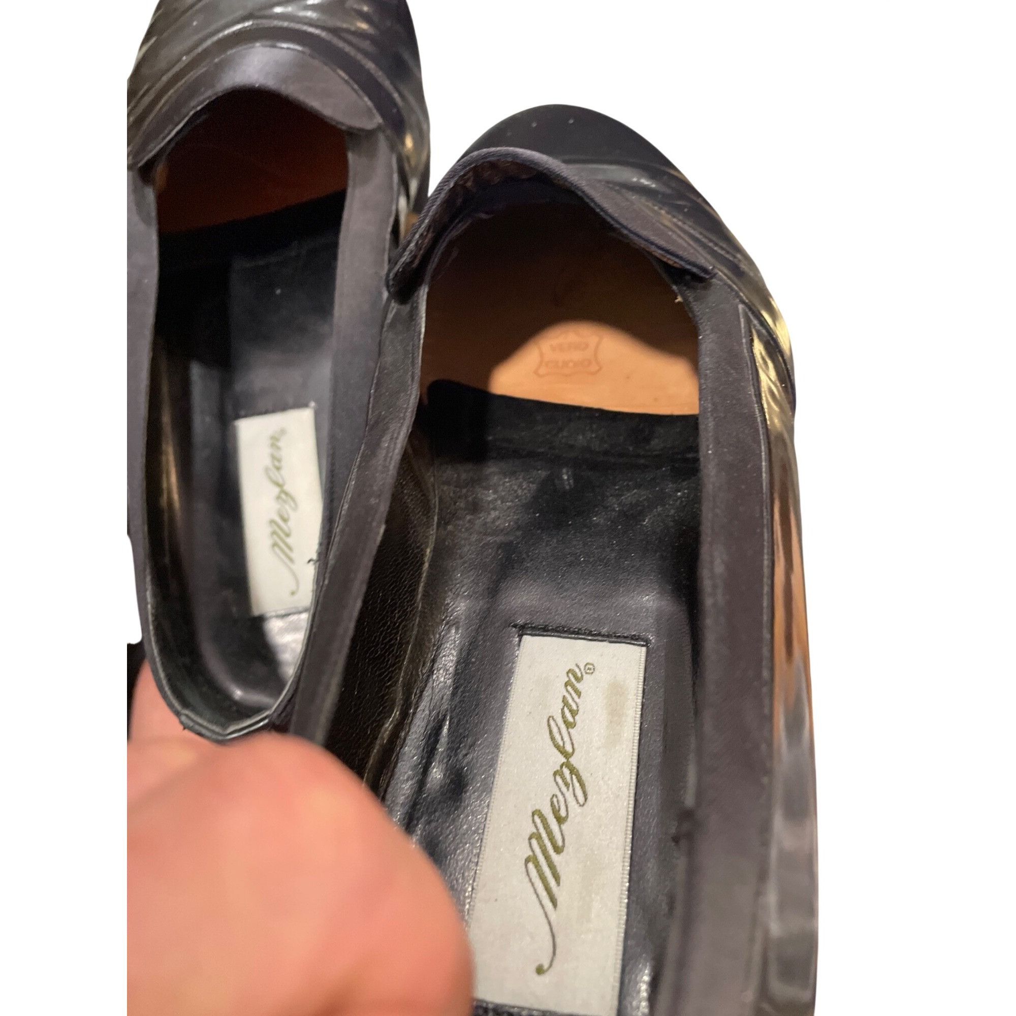 Mezlan Mezlam Mirage mens handmade black patent leather slip on loa Size US 11 / EU 44 - 10 Thumbnail