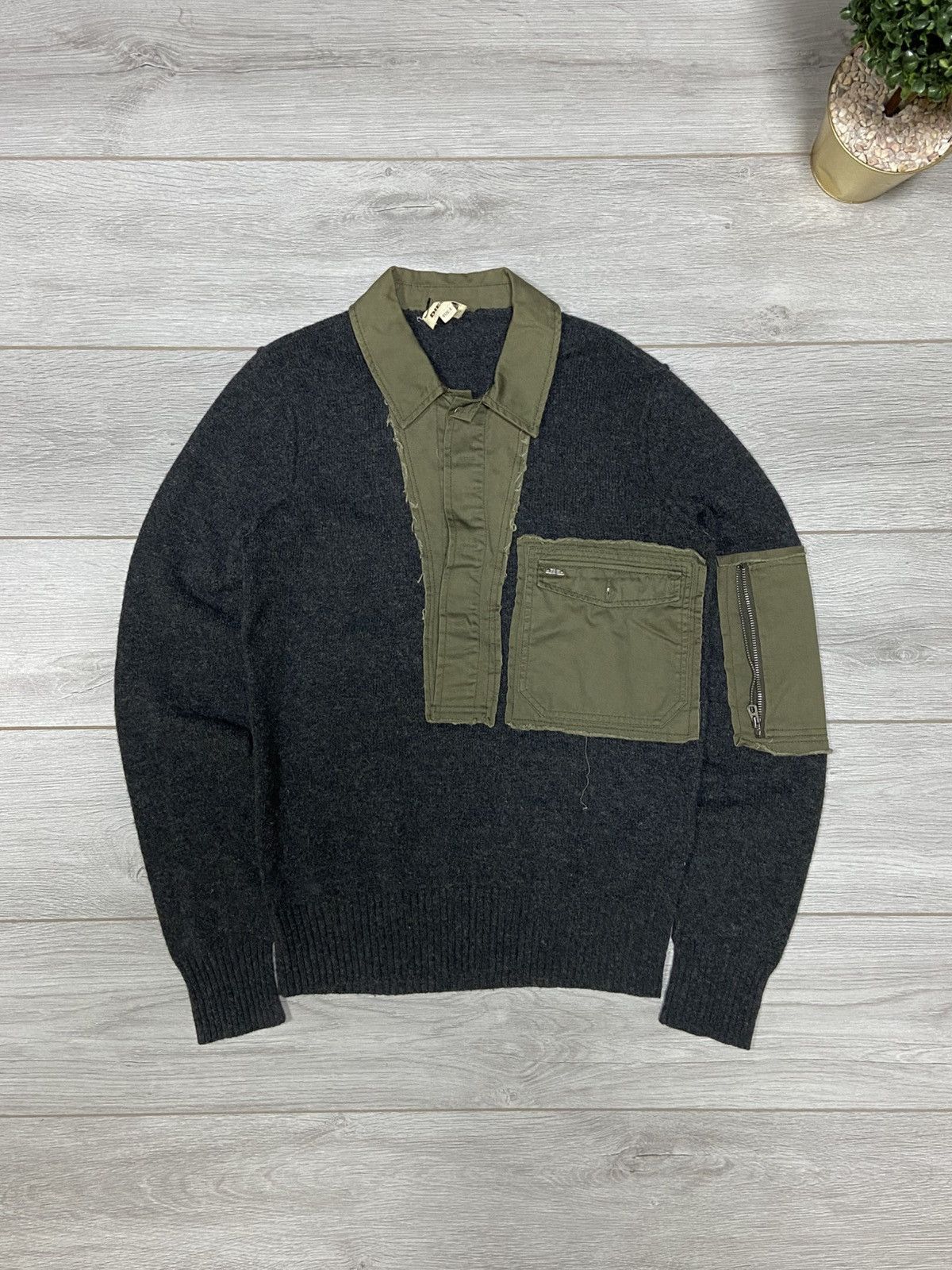 Diesel Diesel vintage wool knitted avantgarde sweater Size US L / EU 52-54 / 3 - 1 Thumbnail