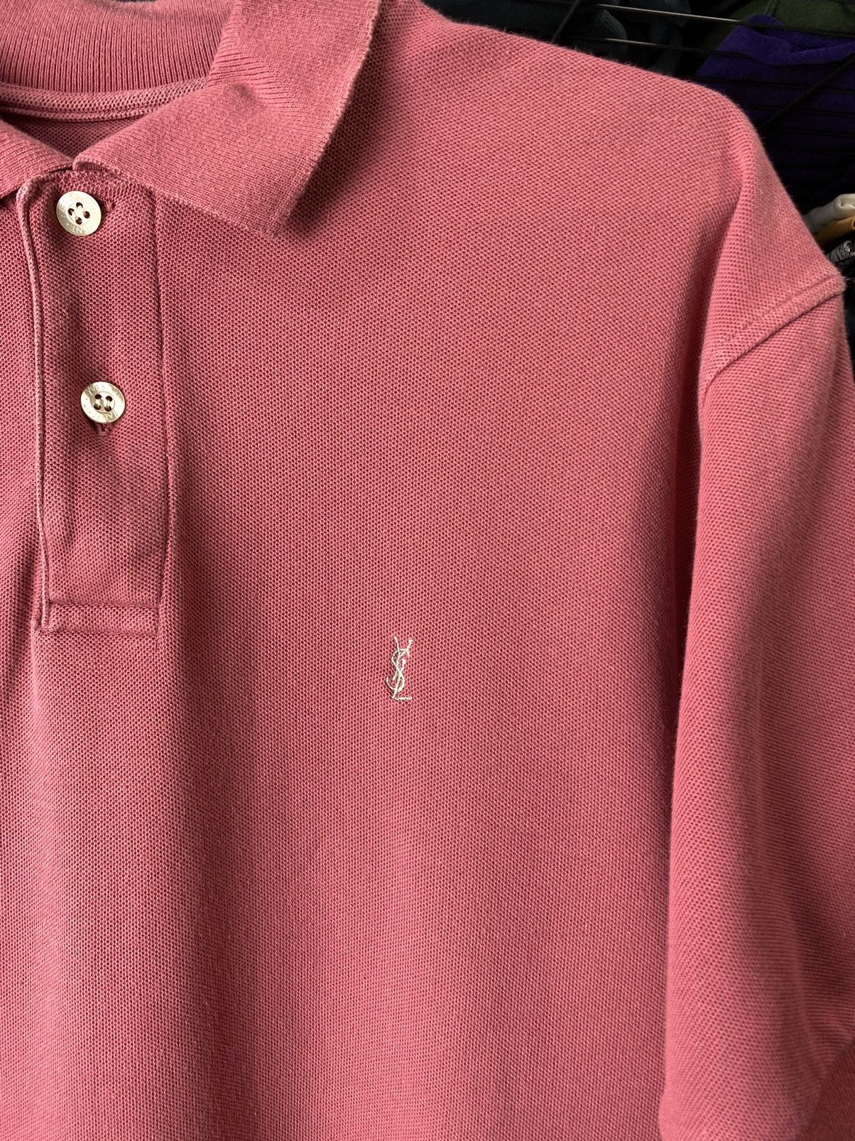 Vintage Vintage YSL Yves Saint Laurent Polo Shirt Tee Size US L / EU 52-54 / 3 - 3 Thumbnail