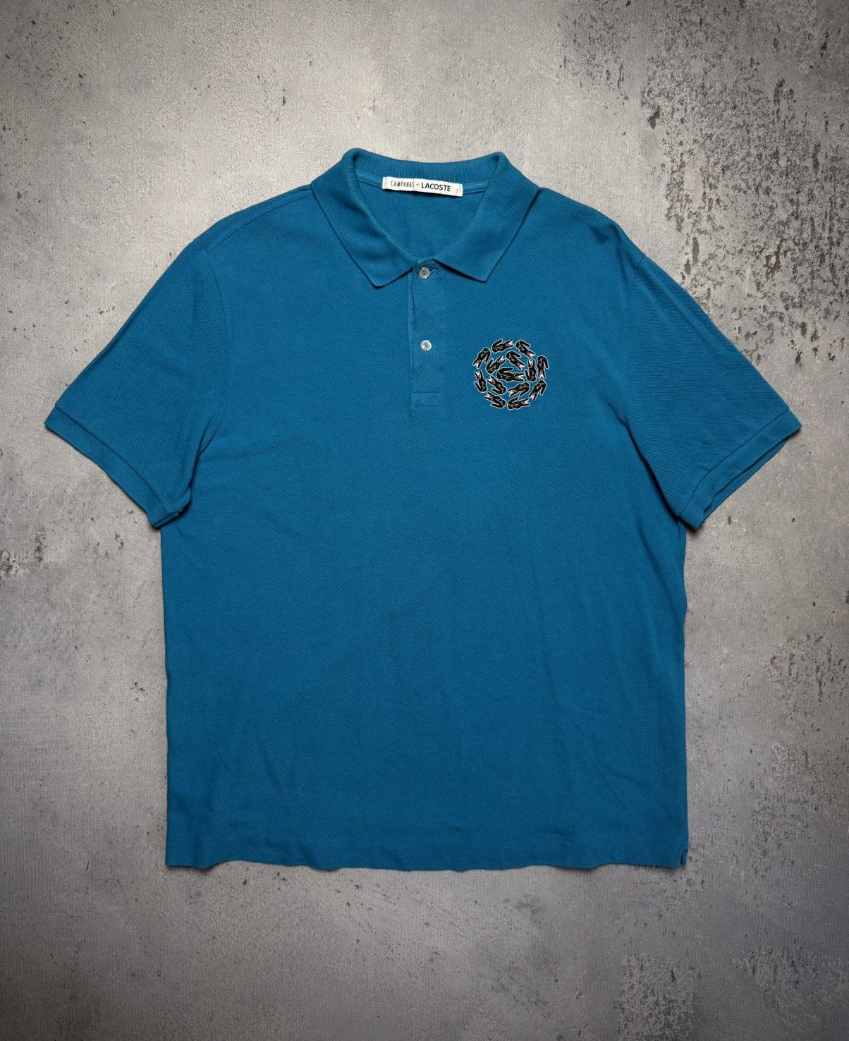 Limited Edition Lacoste Camparas Big Logo Lux Polo Rare y2k